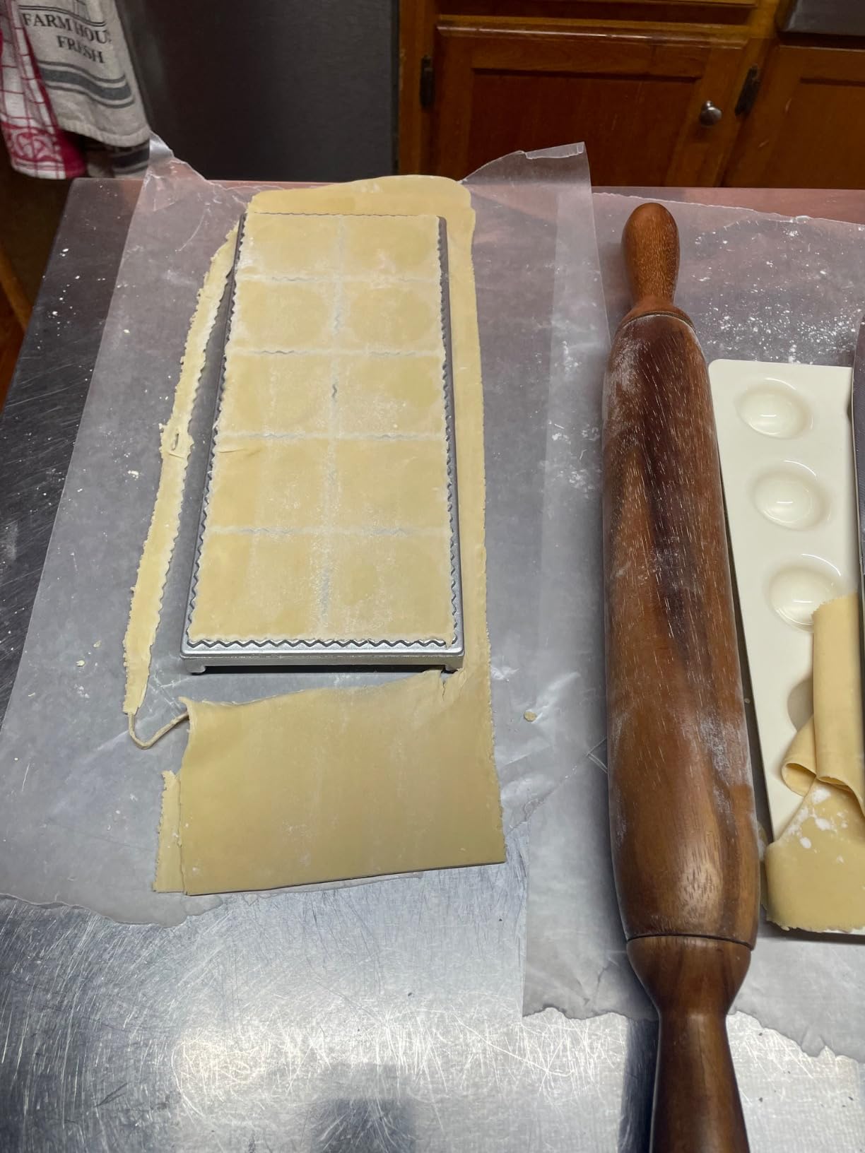 Ravioli Mold with Extra Large 2.5 Inch Squares- Authentic Ravioli Tray & Press, Makes 10 Italian Raviolis at Once, Easy to Use Pasta Cutter Maker Kit, Sturdy Construction Set- Cooking Tool Accessory customer photo 2