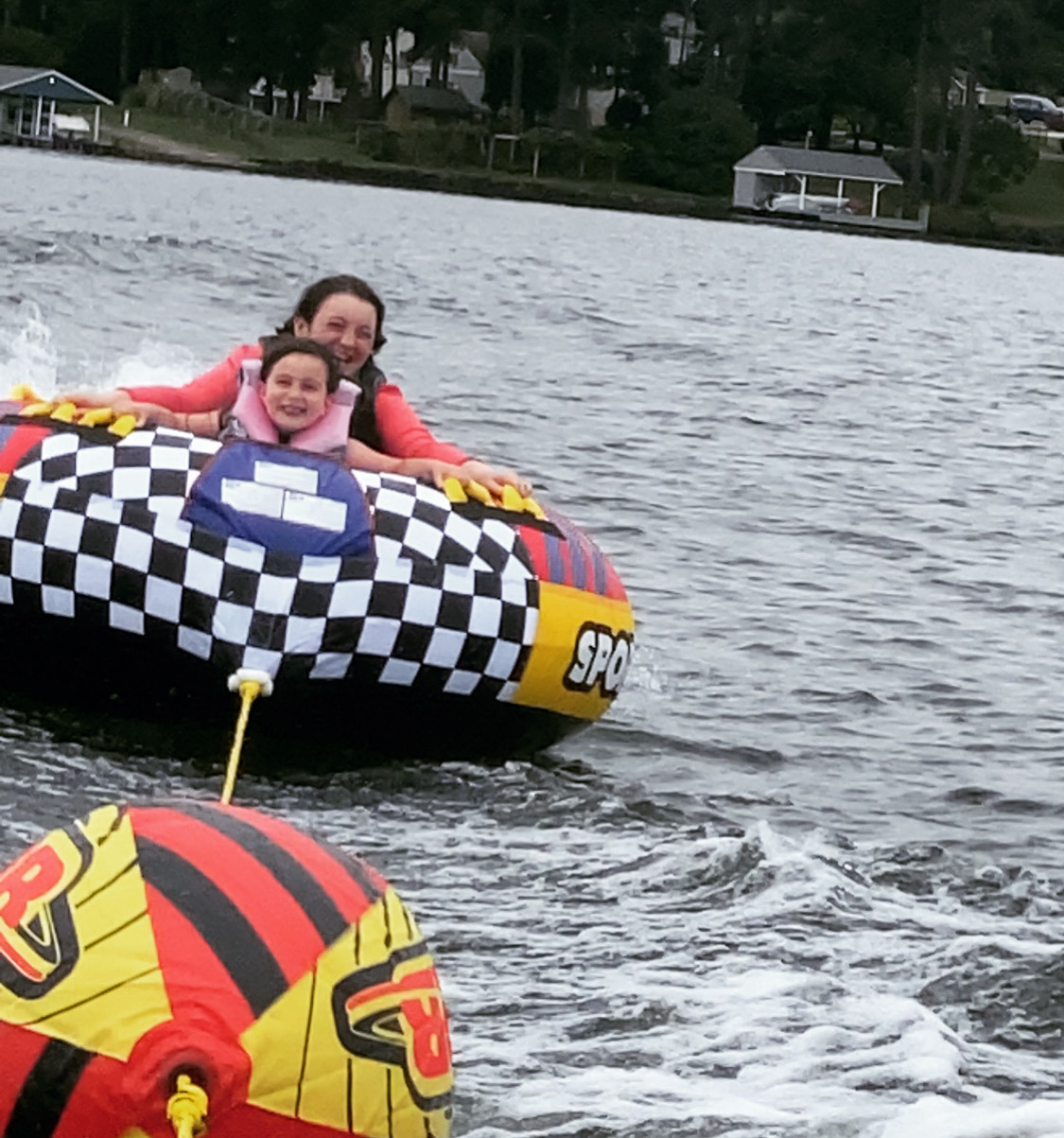 SportsStuff Big Bertha Towable 1-4 Rider Tube for Boating and Water Sports, Kwik-Connect Tow, Double-Stiched Partial Nylon Cover & Patented Speed Safety Valve for Easy Inflating & Deflating customer photo 2