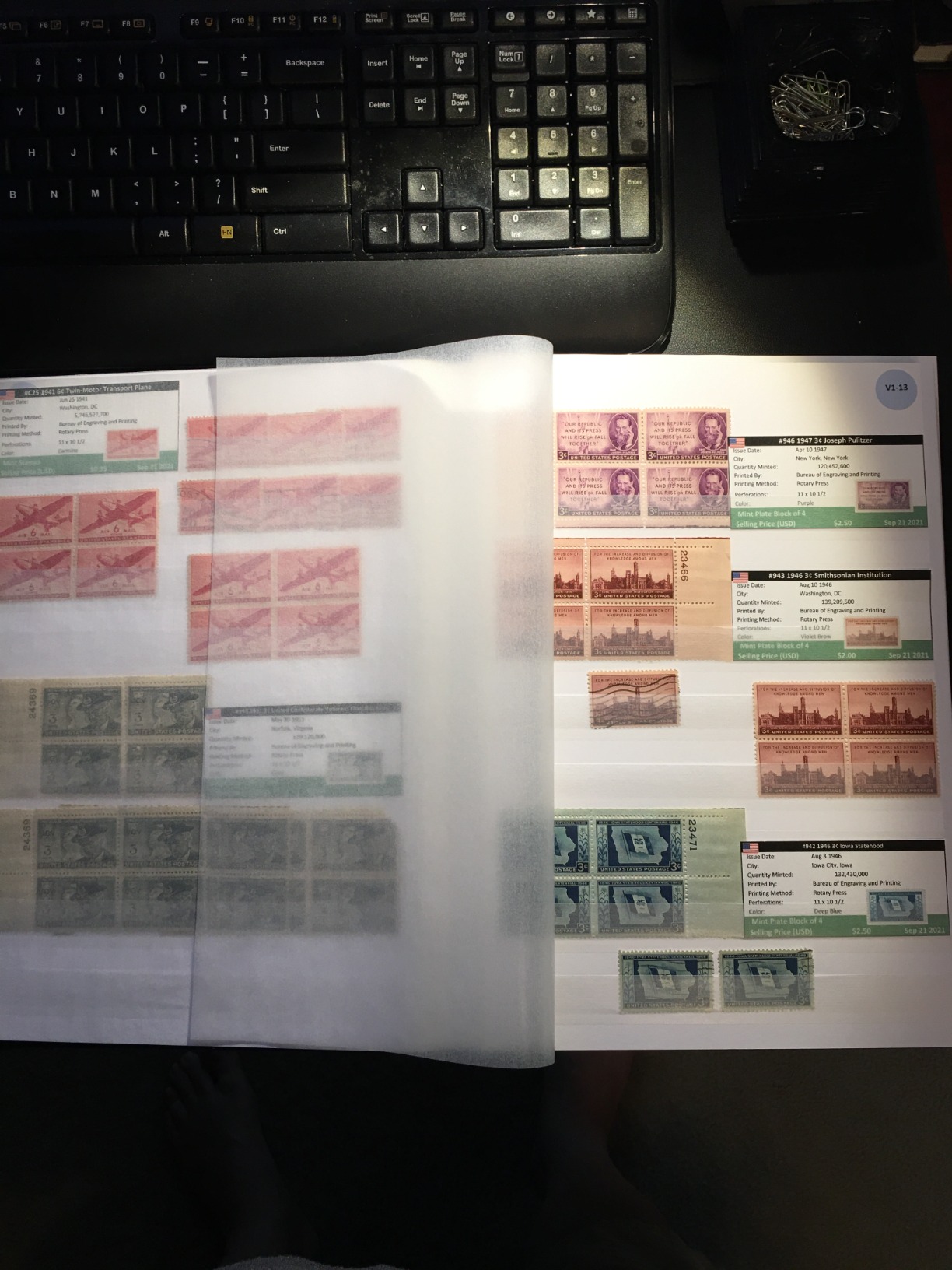 Prophila stockbook Stamp Album (New) 60 White Sides, Padded Blue Cover customer photo 1