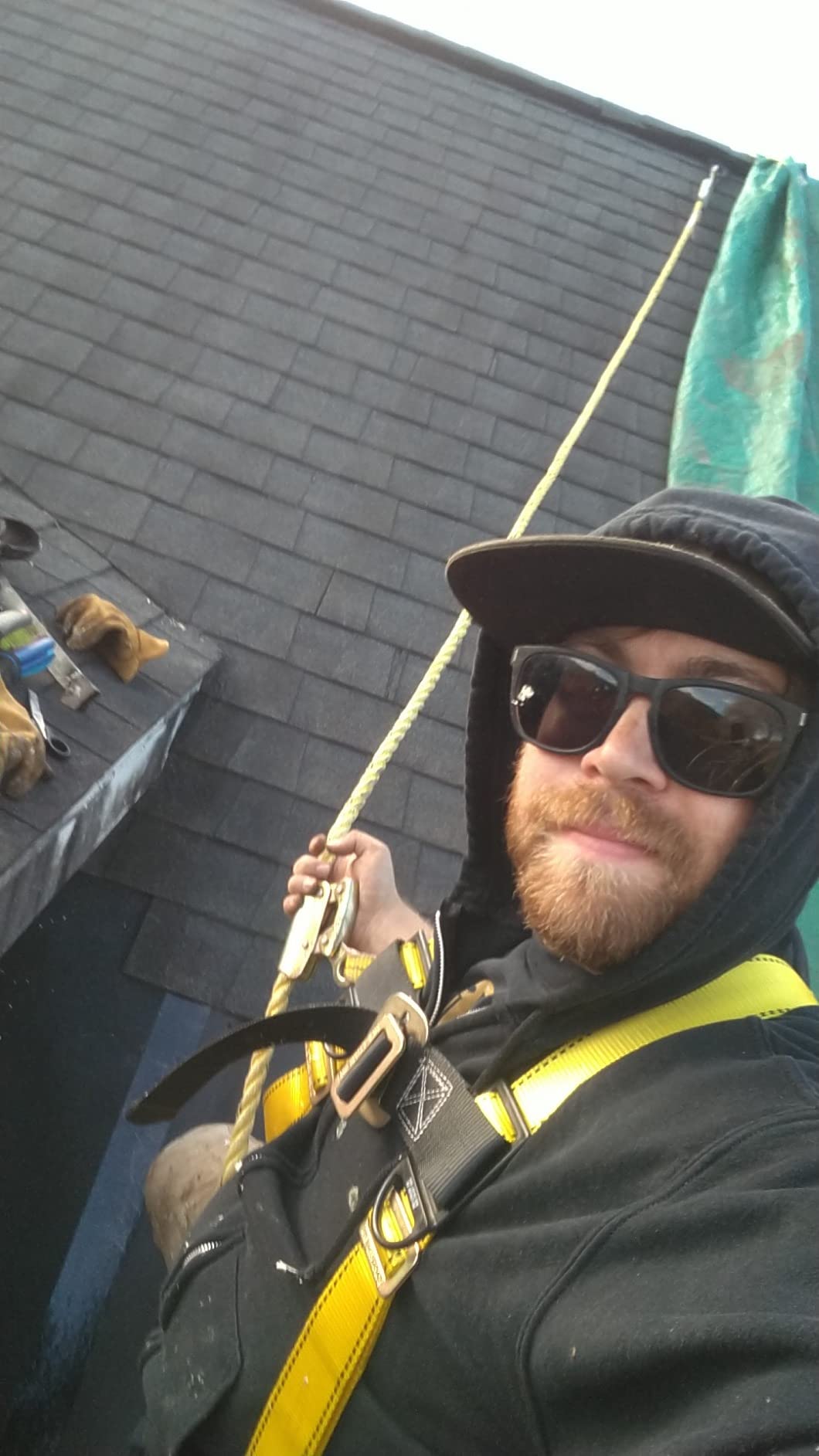 Guardian 00815 Rooftop Safety Kit - 50 ft Vertical Lifeline Assembly | Reusable Temper Anchor | Full Body Harness | Yellow Storage Bucket customer photo 2