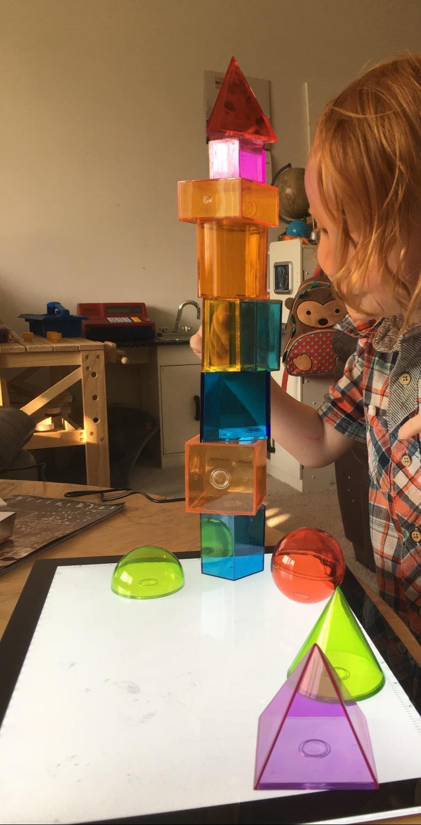 Learning Resources View-Thru Geometric Solids - Classroom Must Haves, Teacher Supplies, Geometry Set, Pattern Blocks, Homeschool, 3d School Shapes For Teaching, Math Manipulatives Essentials customer photo 2