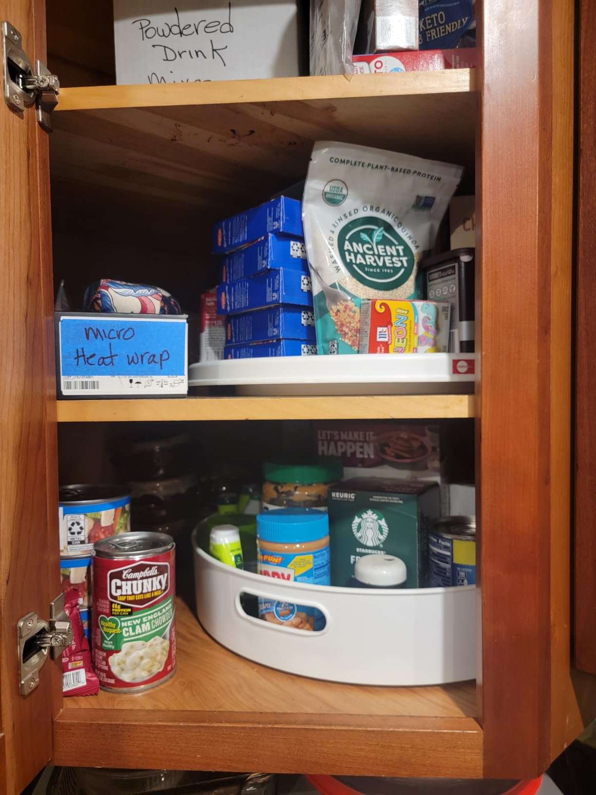 Copco 18-Inch Lazy Susan Turntable Organizer, Non-Skid Pantry or Cabinet Spinner for Spices, Condiments, and Bottles, Durable White/ Gray Design customer photo 2