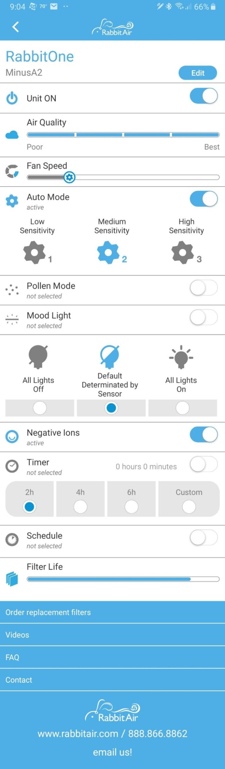 Rabbit Air MinusA2 Air Purifiers for Home, Ultra Quiet HEPA Air Purifier - Wall Mountable Large Room Air Purifier - Stylish & Efficient - (SPA-780A, Black, Odor Remover) customer photo 2