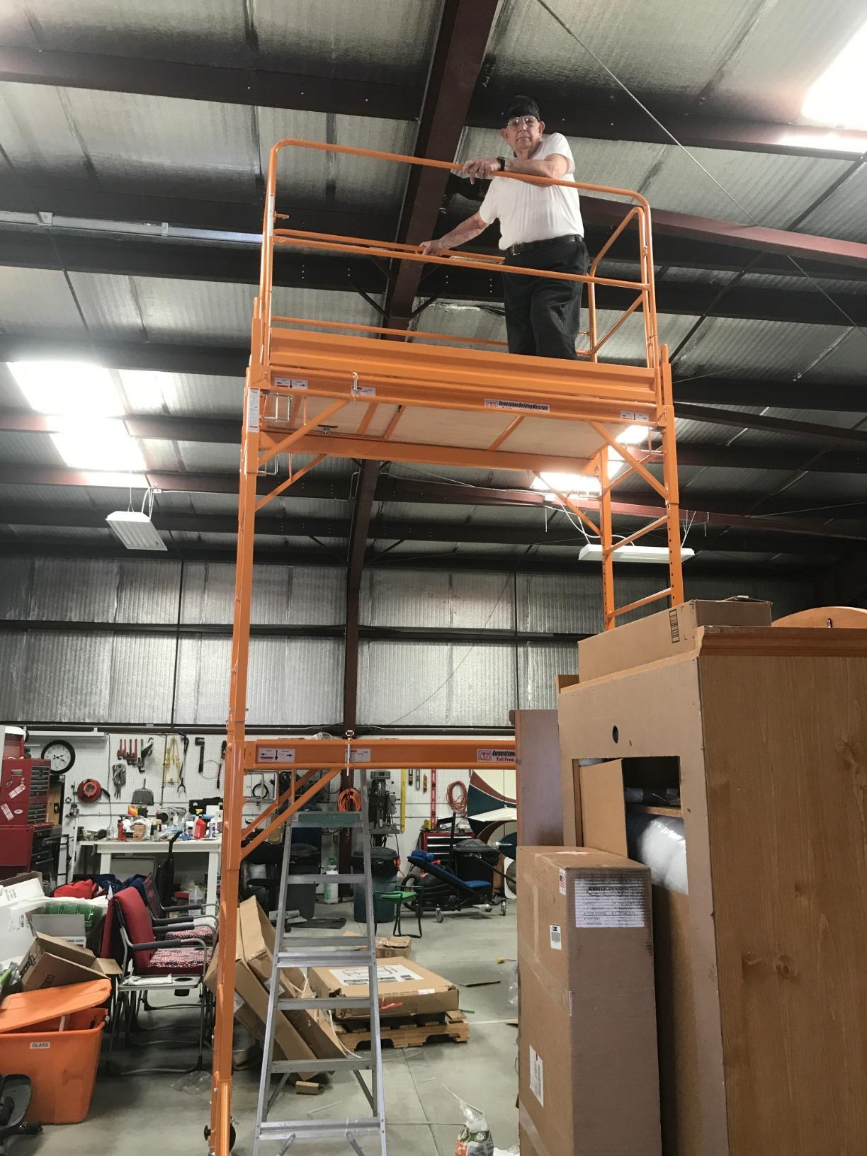 CBM Multipurpose Maxi Square Baker Style Scaffold Tower Package - 12 Feet, 1,000 Pound Capacity With Hatch Deck Guard Rail and Double U Lock customer photo 1