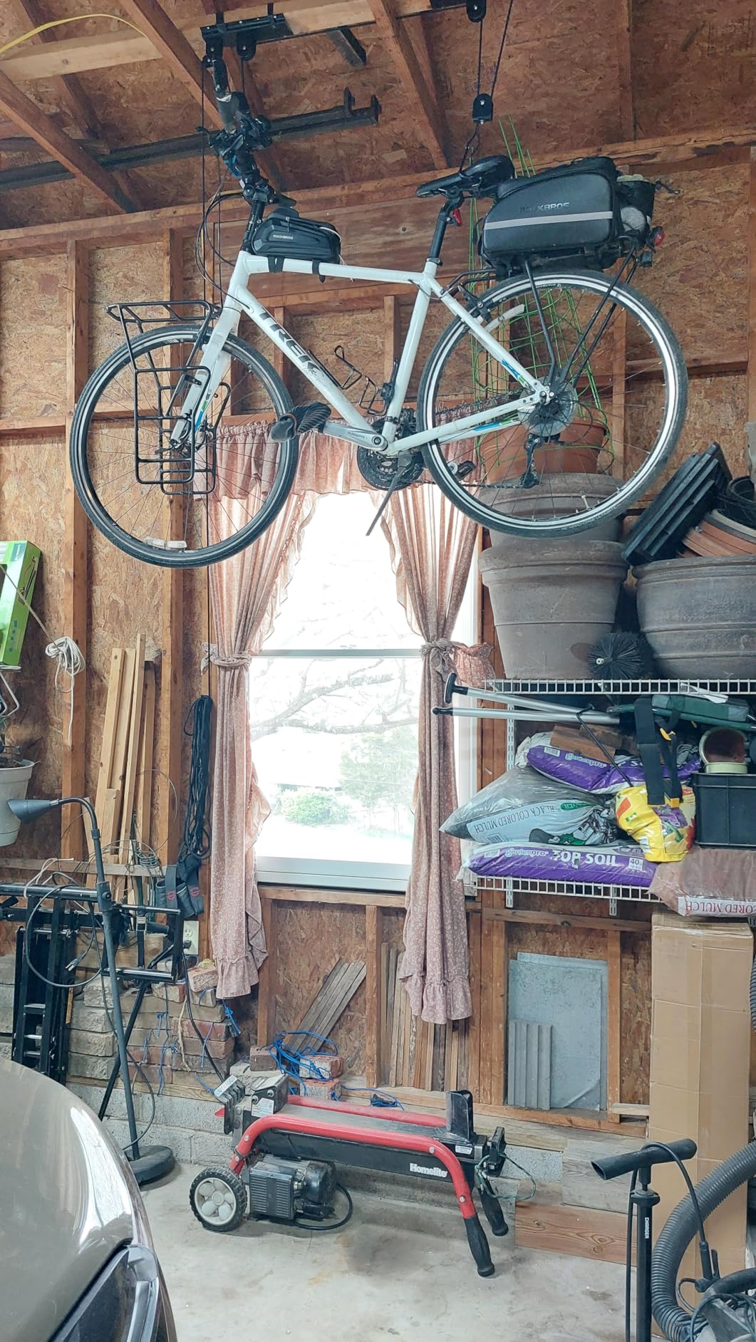 Bike Hanger - Overhead Hoist Pulley System with 100lb Capacity for Bicycles or Ladders - Secure Garage Ceiling Storage by Rad Sportz customer photo 1