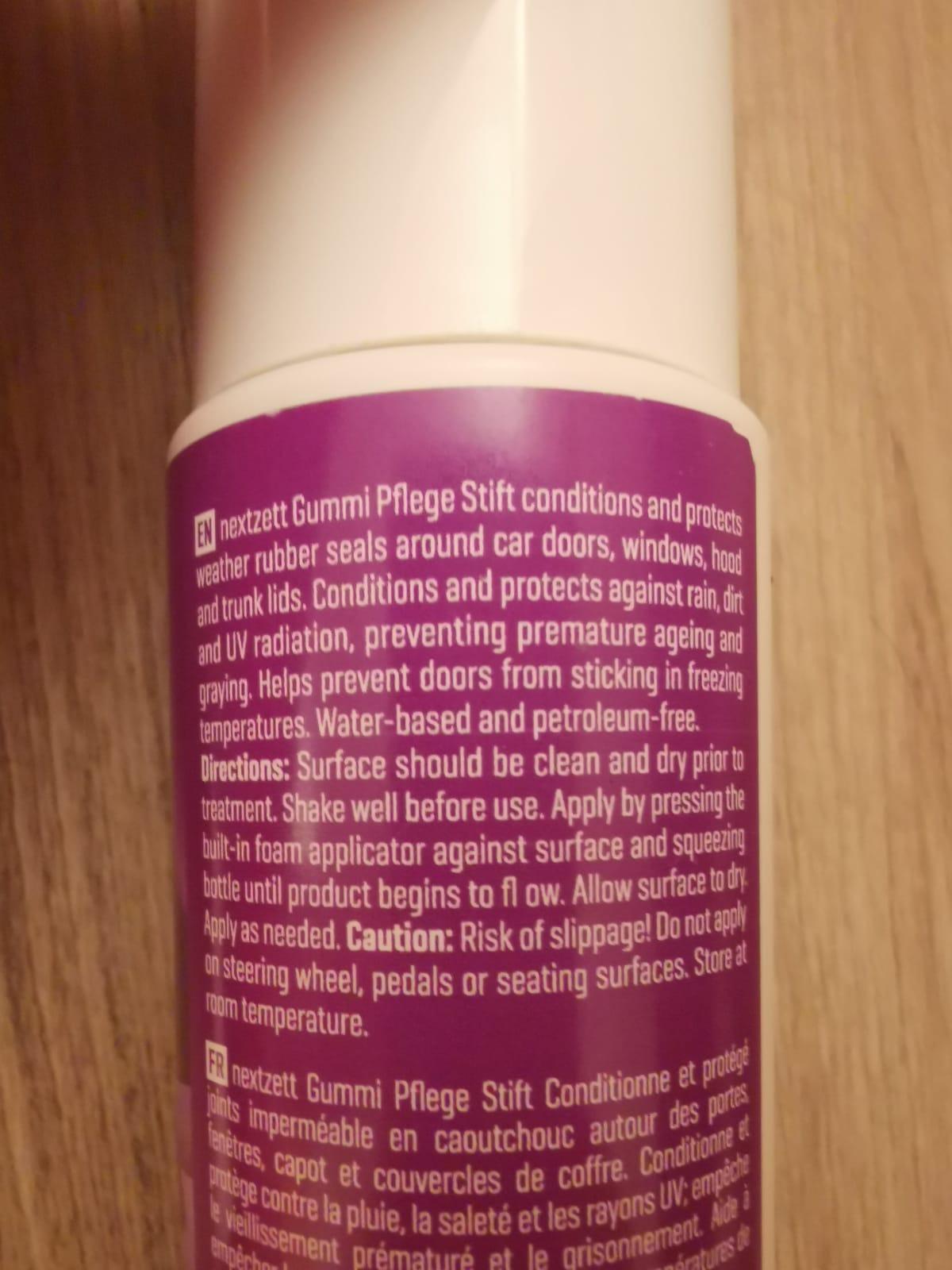 nextzett Gummi Pflege Rubber Care Stick - Car Weatherstrip & Seal Conditioner - Prevents Freezing, Cracking, Fading - 3.4 fl oz customer photo 1