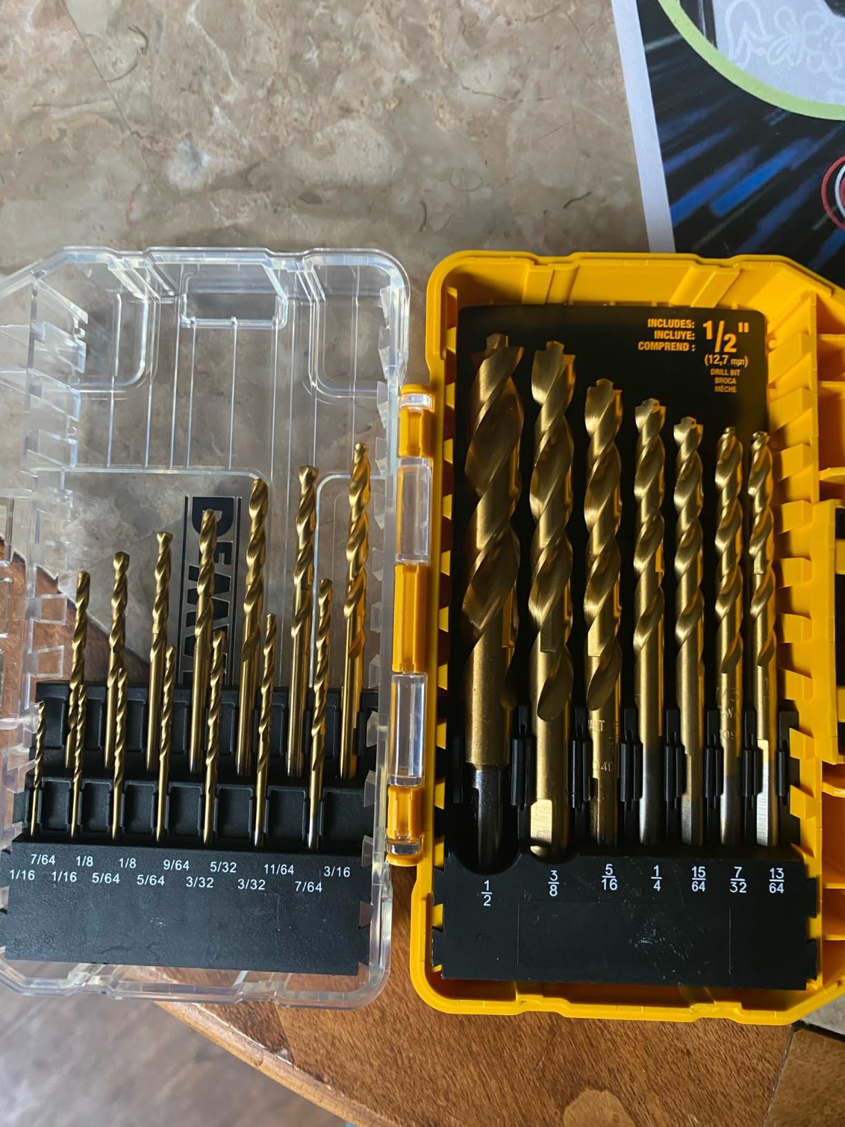 DEWALT Drill Bit Set, 21 Pc. Titanium Nitride Coated Pilot Point DEWALT Bit Set with Case for Wood, Metal and Plastic (DW1361) customer photo 2