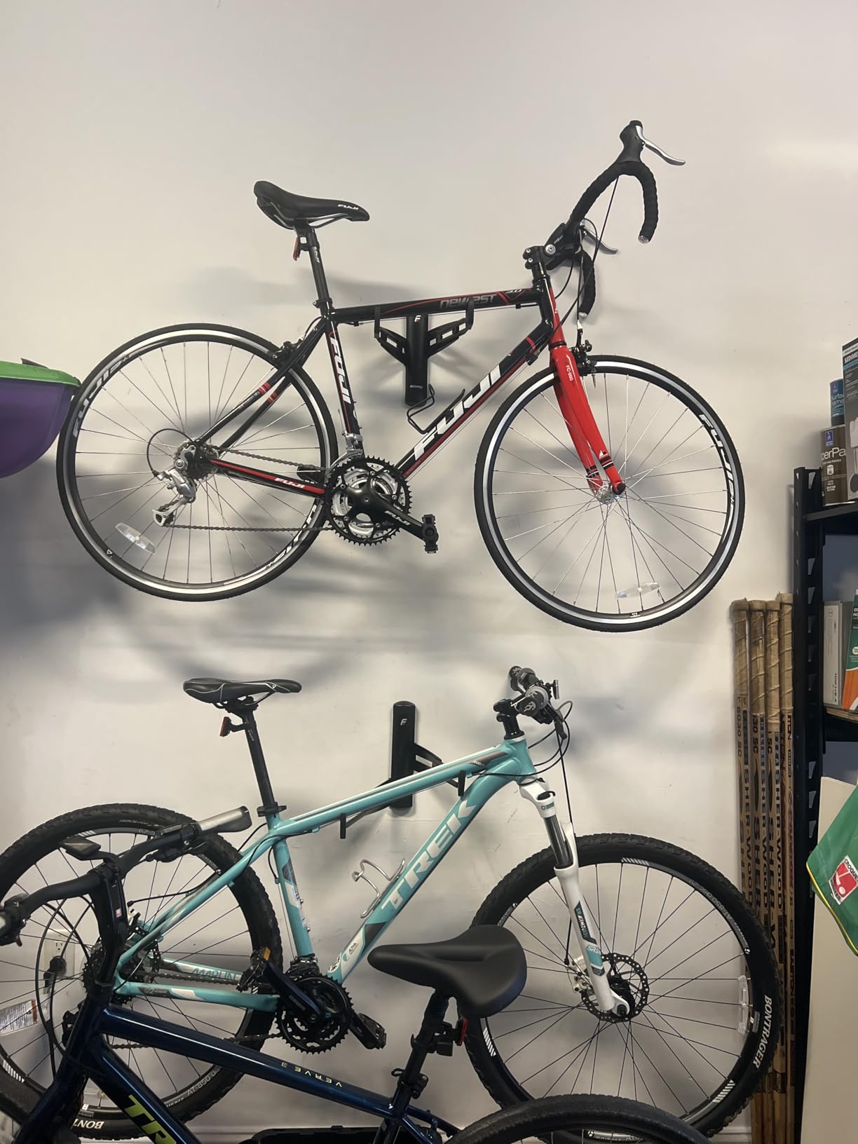 FEEDBACK SPORTS | Velo Wall Rack Bike Storage | Bicycle Hanger Mount W/Adjustable Arms | Road, Gravel, Mountain Bike Compatible | For Garage, Apartment, Shed | Black customer photo 1