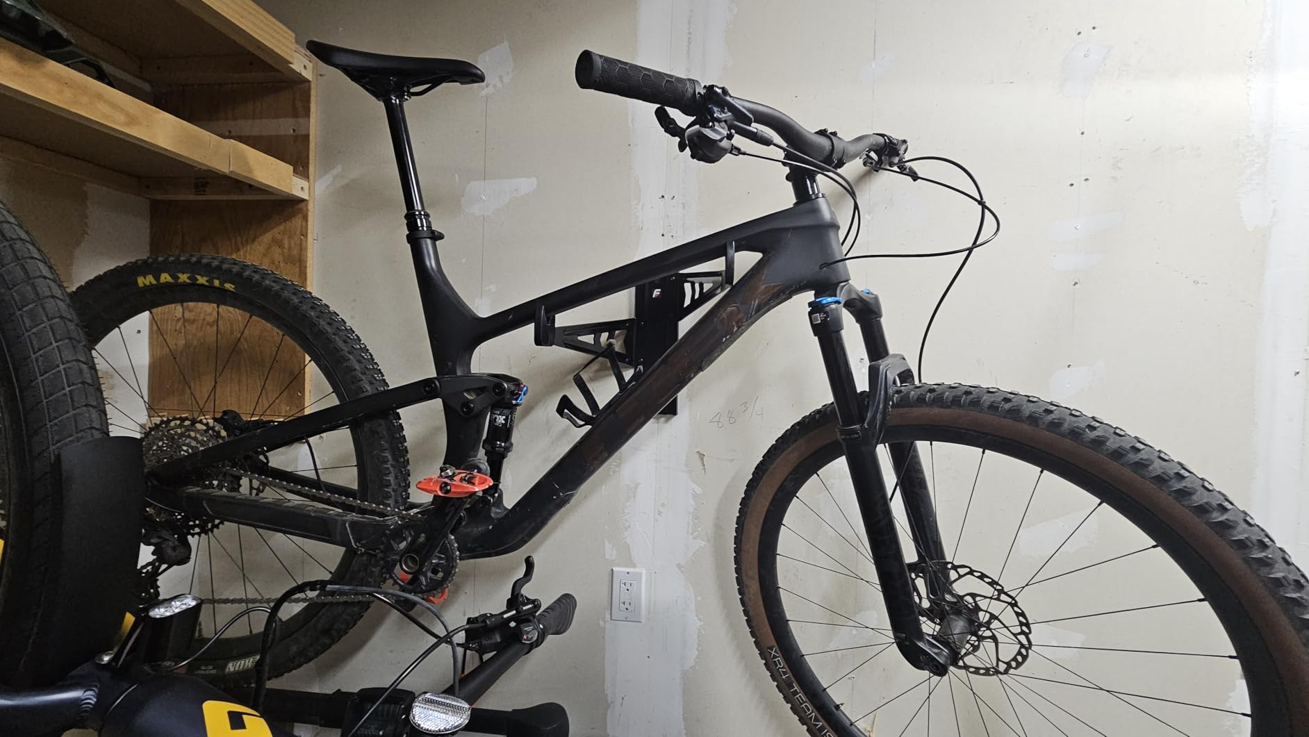 FEEDBACK SPORTS | Velo Wall Rack Bike Storage | Bicycle Hanger Mount W/Adjustable Arms | Road, Gravel, Mountain Bike Compatible | For Garage, Apartment, Shed | Black customer photo 2