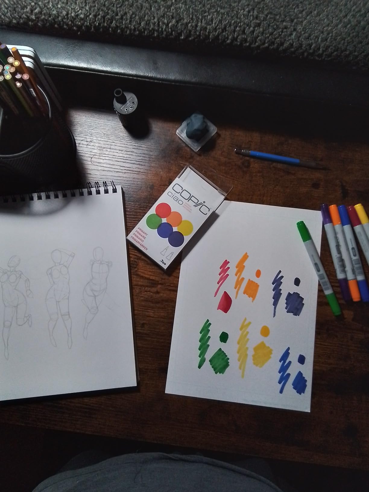 Copic Sketch Alcohol Markers, 6 Color Dual Tip Art Marker Set - Blendable Brush Tips for Drawing, Sketching, and Illustration - Professional Set for Adults/Teen Artists & Creators - Secondary Tones customer photo 1