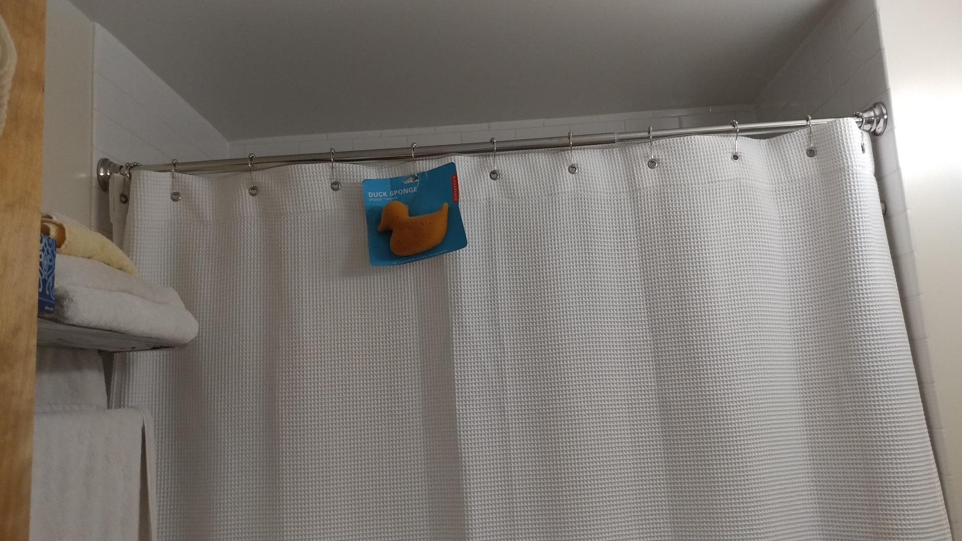 Moen Chrome 44-72-Inch Adjustable Tension Mounted Straight Shower Curtain Rod for Bathroom, No Drilling Needed, TR1000CH customer photo 1