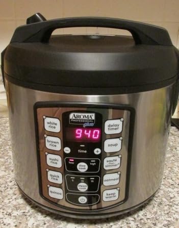 Aroma Housewares 20 Cup Cooked (10 cup uncooked) Digital Rice Cooker, Slow Cooker, Food Steamer, SS Exterior (ARC-150SB), Black customer photo 2