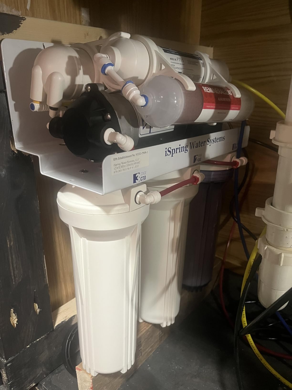 iSpring RCC7P-AK, 6-Stage Reverse Osmosis System Under Sink Alkaline Water Filter and Pump, RO Drinking Water Filtration System, Patented Top-Mounted Faucet Design for Easy Installation customer photo 1