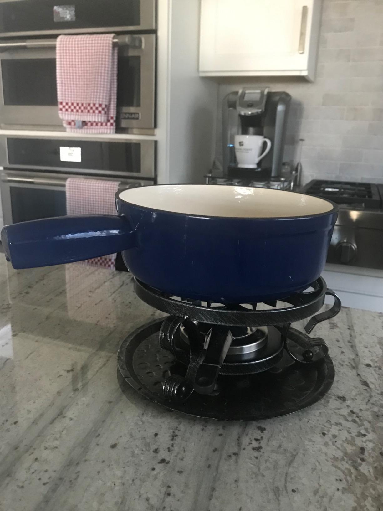 Swissmar Lugano Cast Iron Cheese Fondue Set, 9-Piece, 2 QT / 2 L - Ideal for Melting Cheese, Chocolates, Caramel, & More - Perfect for Kitchen Collection & Gift Giving - Cherry Red customer photo 2