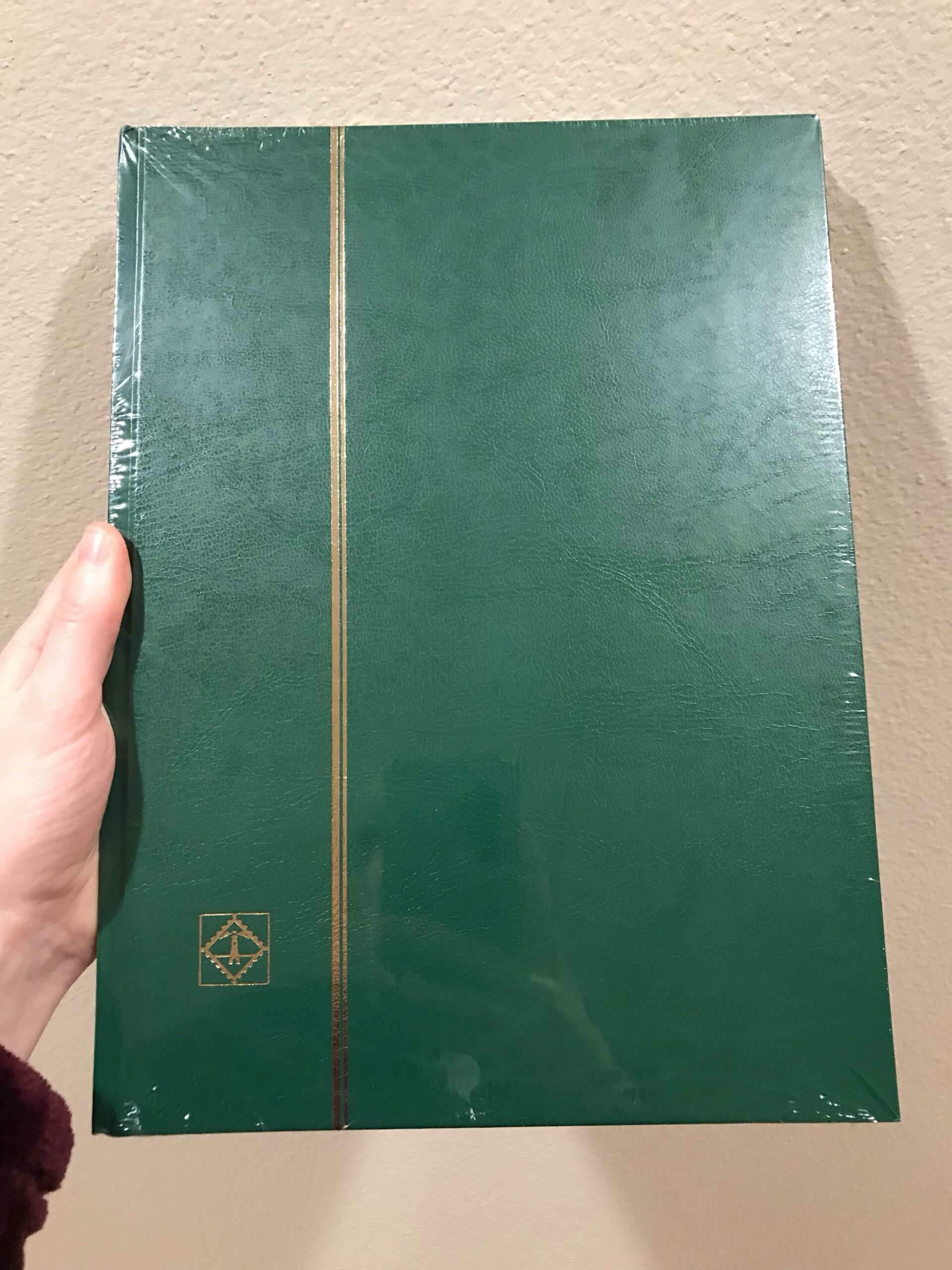 LIGHTHOUSE BASIC Hard Cover Stockbook for Stamps - 32 Black Cardstock A4 Pages with Clear Strips - Green customer photo 2