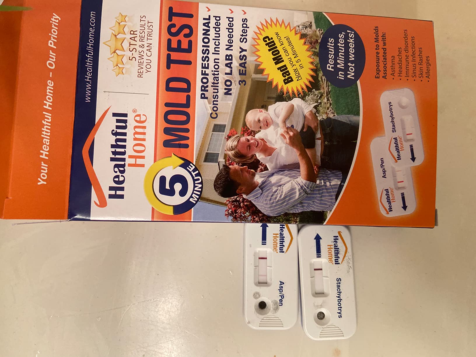 Healthful Home 5-Minute Mold Test. Aspergillus/Penicillium and Stachybotrys. Works Even If You Can't See The Mold. No More Waiting for Labs. Includes Expert Consultation. customer photo 1