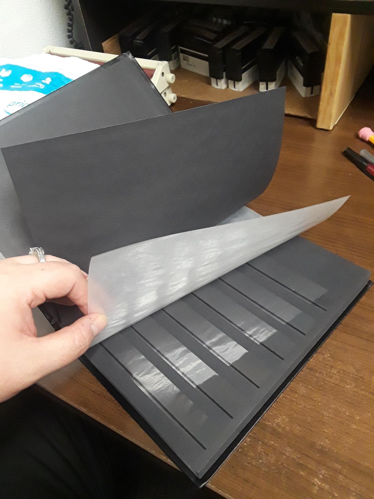 LIGHTHOUSE BASIC Hard Cover Stockbook for Stamps - 32 Black Cardstock A5 Pages with Clear Strips - Black customer photo 2