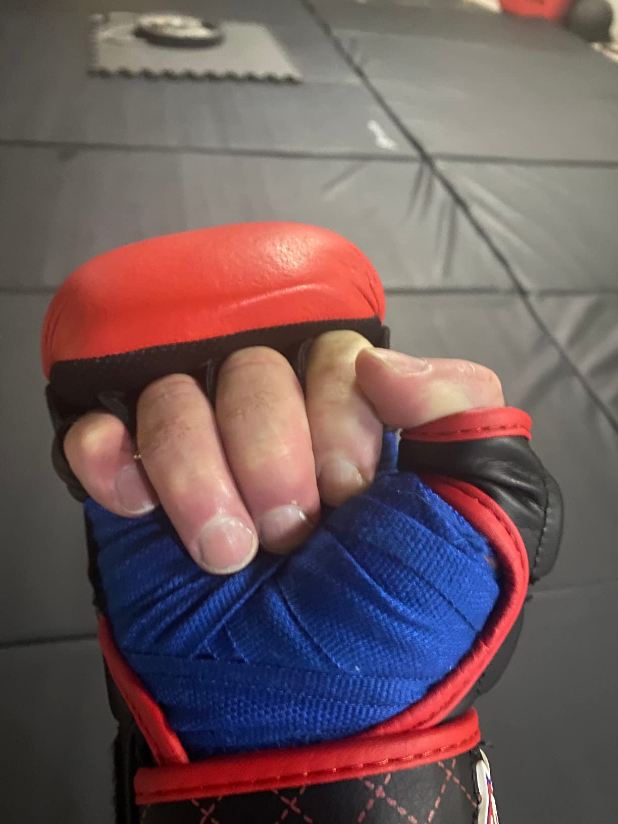 Combat Sports Max Strike MMA Training Gloves, Open Palm Fingerless Gloves for MMA, Muay Thai, and Kickboxing customer photo 1