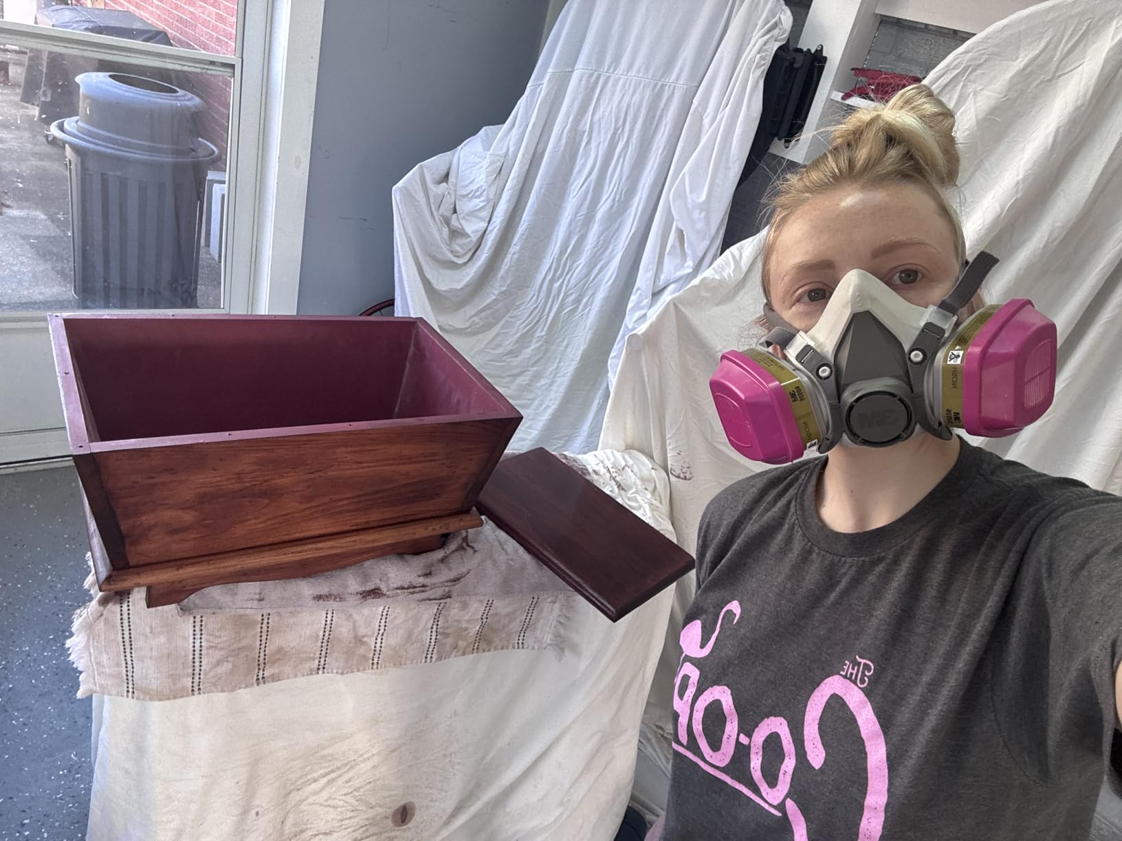 3M Half Facepiece Reusable Respirator 6300, NIOSH, Four-Point Harness, Comfortable Fit, Dual Airline Supplied Air Compatible, Bayonet Connections, Painting, Sanding, Cleaning, Large customer photo 1