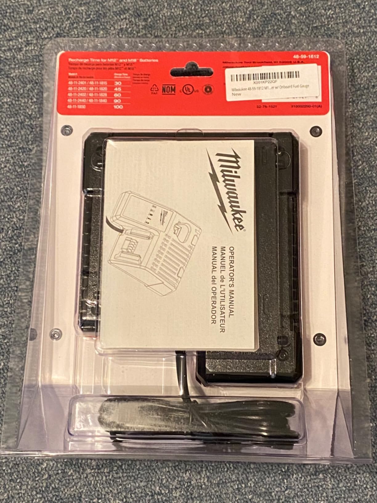 Milwaukee 48-59-1812 M12 or M18 18V and 12V Multi Voltage Lithium Ion Battery Charger w/ Onboard Fuel Gauge customer photo 2