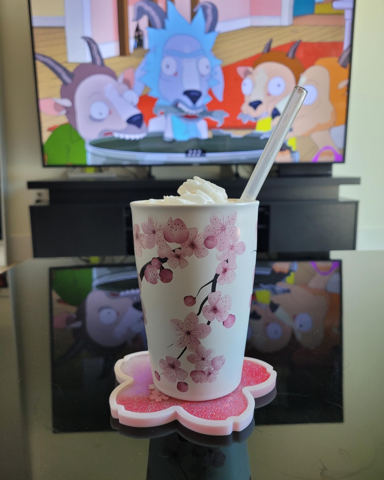 Tea Forte Double-Walled Ceramic Kati Cup, Removable Stainless Steel Infuser Basket and Lid, Steeps 12 oz Loose Leaf Tea, Dishwasher & Microwave Safe, Cherry Blossom customer photo 2