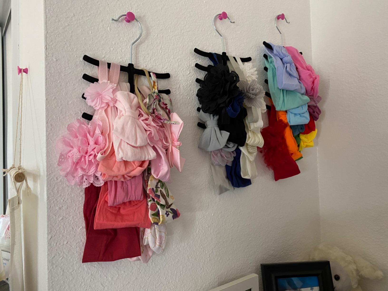 3-Pack Non-Slip Velvet Tie Hanger Organizer Rack by Home Basics | 360° Rotatable Hook | Holds 12 Ties Each | Versatile for Belts and Scarves | Slim Design customer photo 2