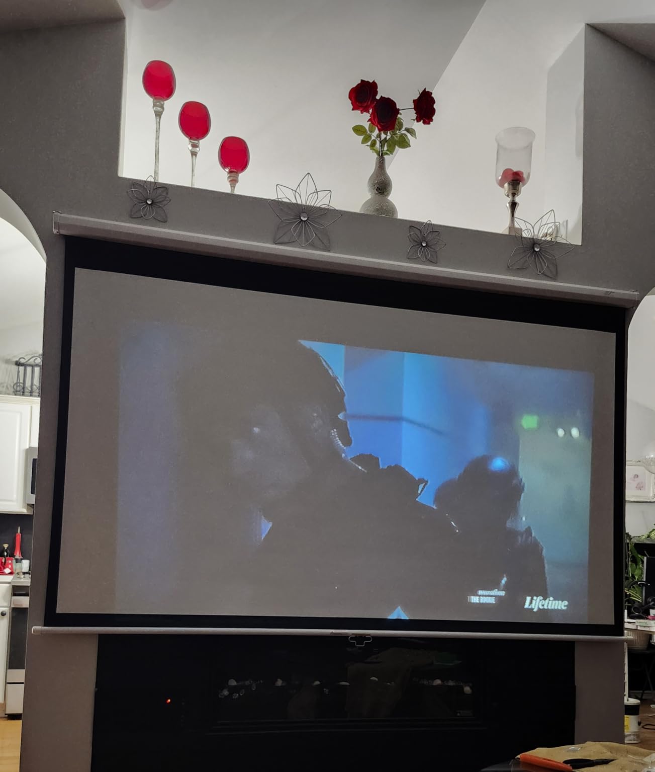 Elite Screens Manual B, 100-INCH Manual Pull Down Projector Screen Diagonal 16:9 Diag 4K 8K 3D Ultra HDR HD Ready Home Theater Movie Office Presentation, M100H customer photo 1