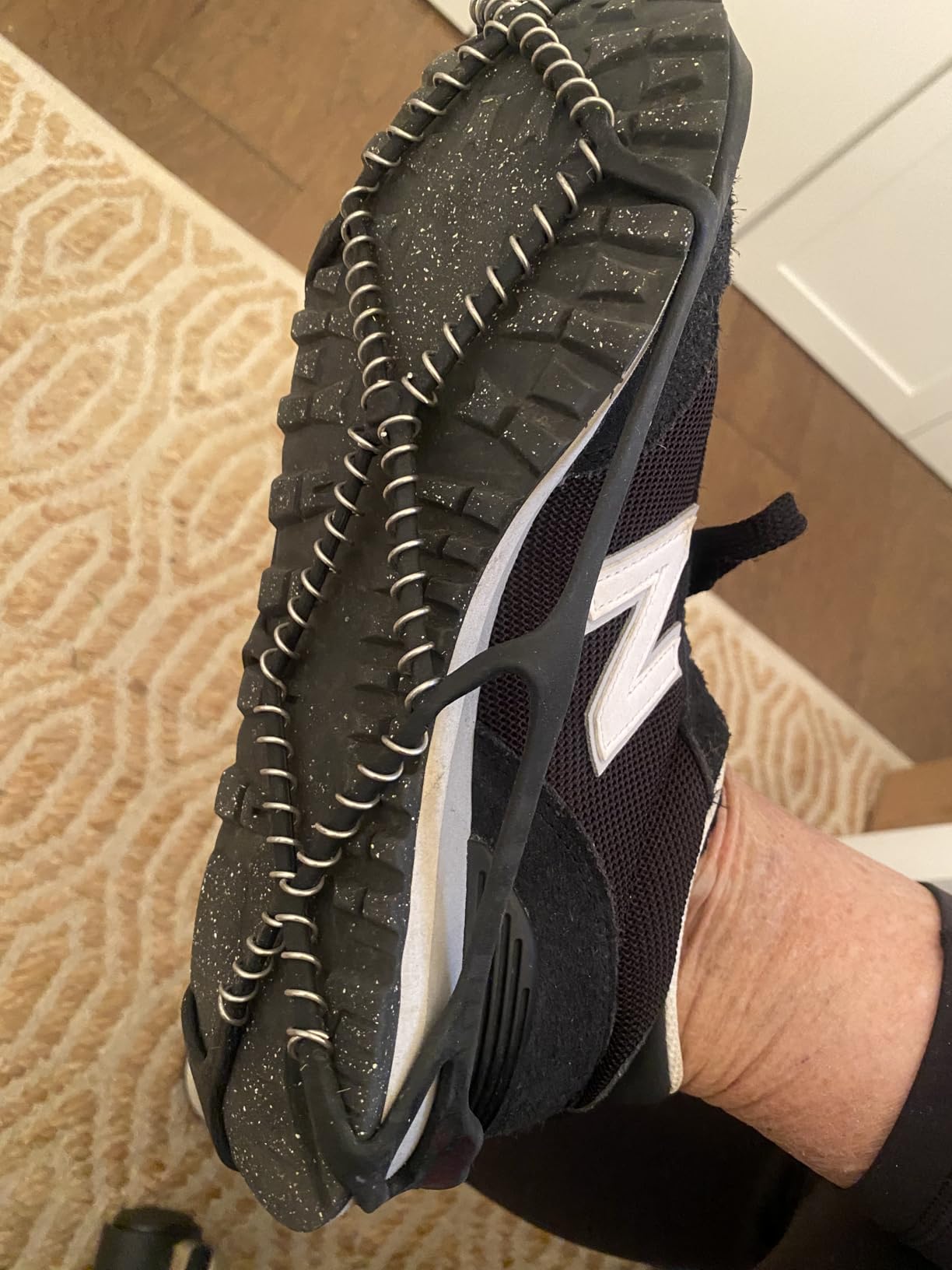 Yaktrax Walk Traction Cleats - 360-Degree Grip on Snow, Ice, & Multi-terrain Surfaces - Elastic Outer Band w/ Easy-On/Off Heel Tab & 1.2mm Zinc-coated Steel Coils - Abrasion & Rust Resistant - Unisex customer photo 1