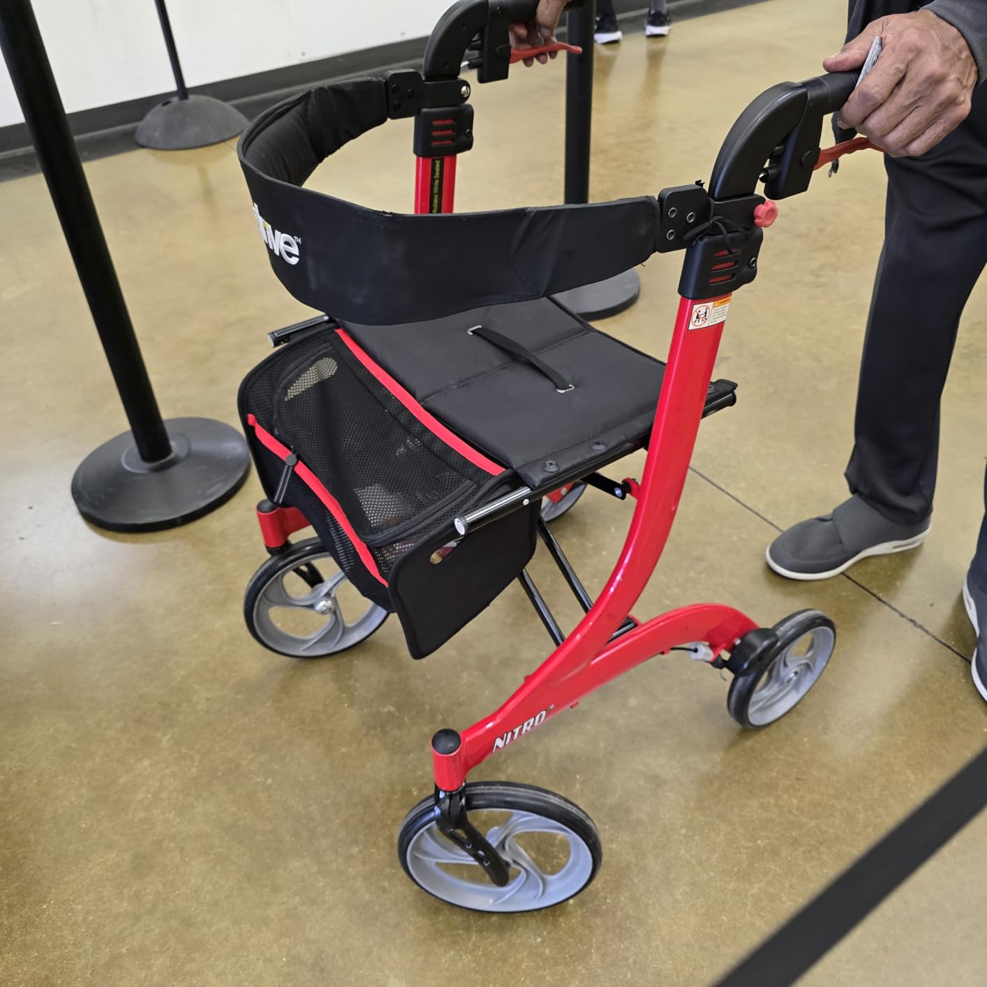 Drive Medical RTL10266 Nitro Euro-Style 4-Wheel Rollator Walker With Seat, Red customer photo 2