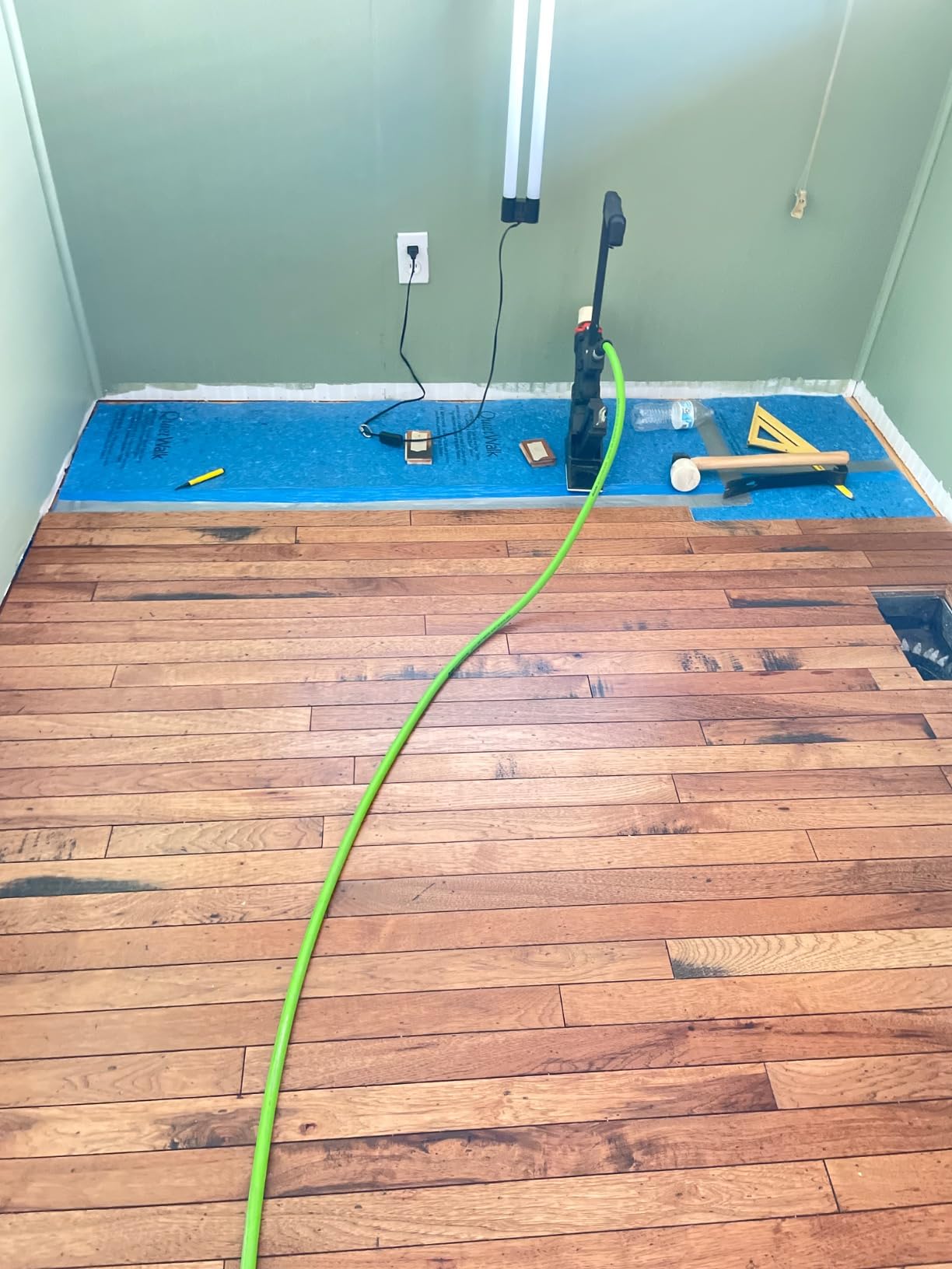 QuietWalk Underlayment 360 sq ft - 3 mm Thick - for Laminate & Hardwood Floors - Approved for Pre-Attached Pad - Recycled Fiber - Floating Install - Sound & Moisture Barrier - Made in USA customer photo 1