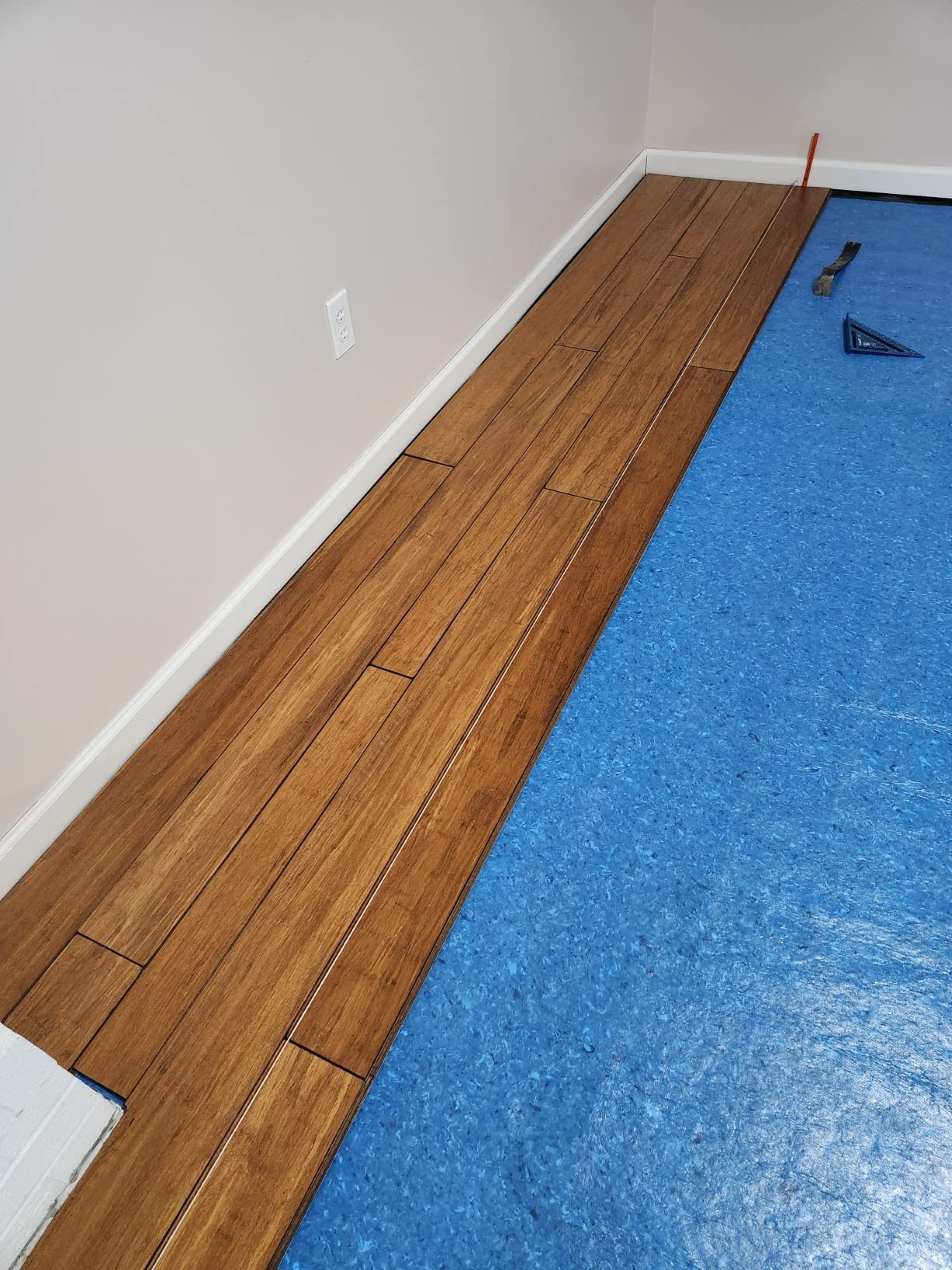 QuietWalk Underlayment 360 sq ft - 3 mm Thick - for Laminate & Hardwood Floors - Approved for Pre-Attached Pad - Recycled Fiber - Floating Install - Sound & Moisture Barrier - Made in USA customer photo 2