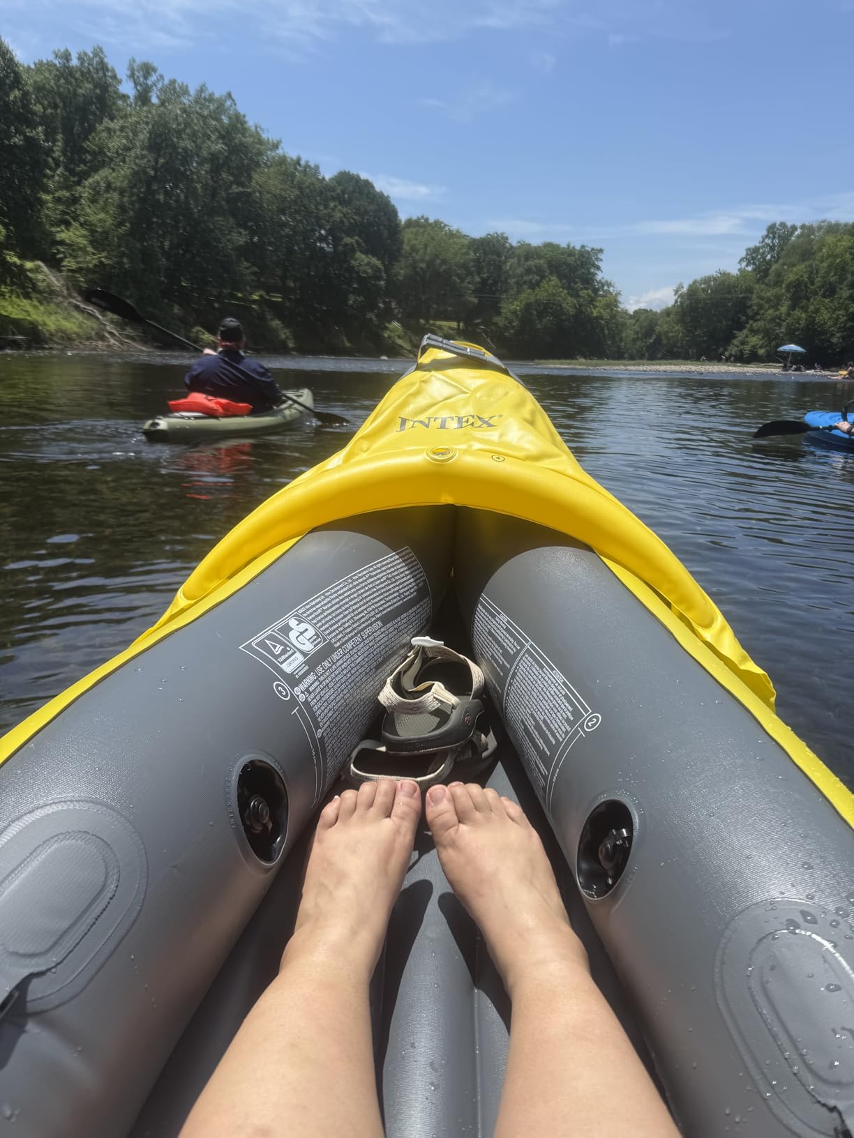 Intex 68307EP Explorer K2 Inflatable Kayak Set: Includes Deluxe 86in Aluminum Oars and High-Output Pump - SuperStrong PVC - Adjustable Seats with Backrest - 2-Person - 400lb Weight Capacity customer photo 2
