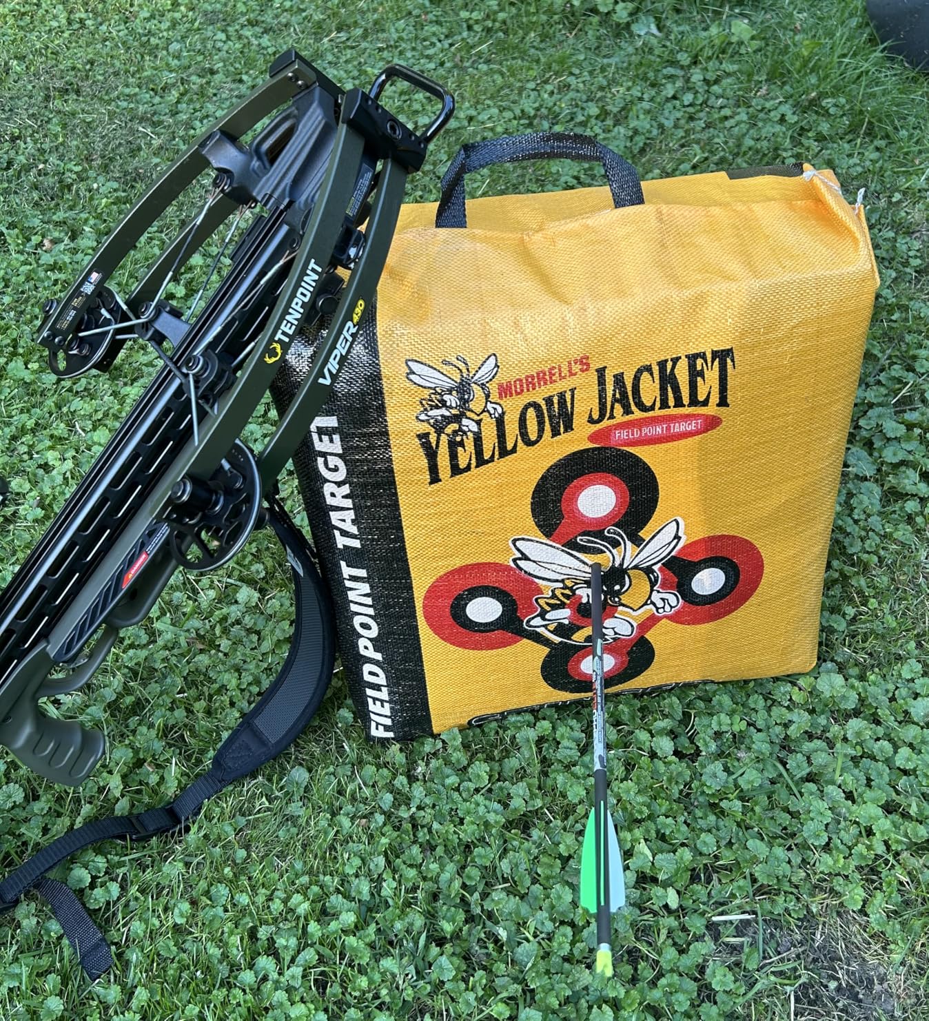 Morrell Yellow Jacket 19 Pound Portable Stinger Adult Field Point Archery Bag Target with 2 Shooting Sides, 10 Bullseyes, and Handle, Yellow M-88 customer photo 1