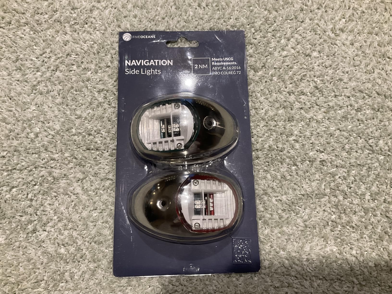 Five Oceans Boat Navigation Lights, LED Bow Light, Navigation Lights for Boats LED Red and Green, Boat Lights Navigation Vertical Mount Sidelight, 12V, USCG 2NM Certified - FO2890 customer photo 1