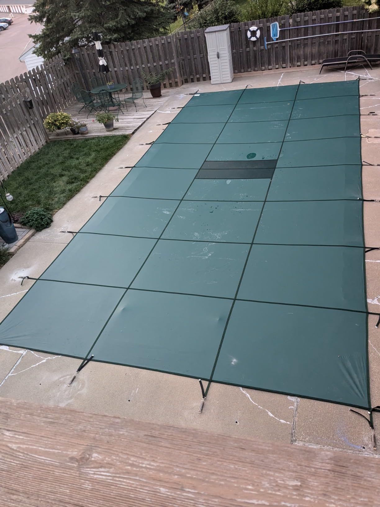 WaterWarden Inground Pool Safety Cover 16' x 32', Rectangle, 15-Year Warranty, UL Classified to ASTM F1346, Triple Stitched for MAX Strength, Abrasion Resistant, Hardware Included, Blue Mesh customer photo 1