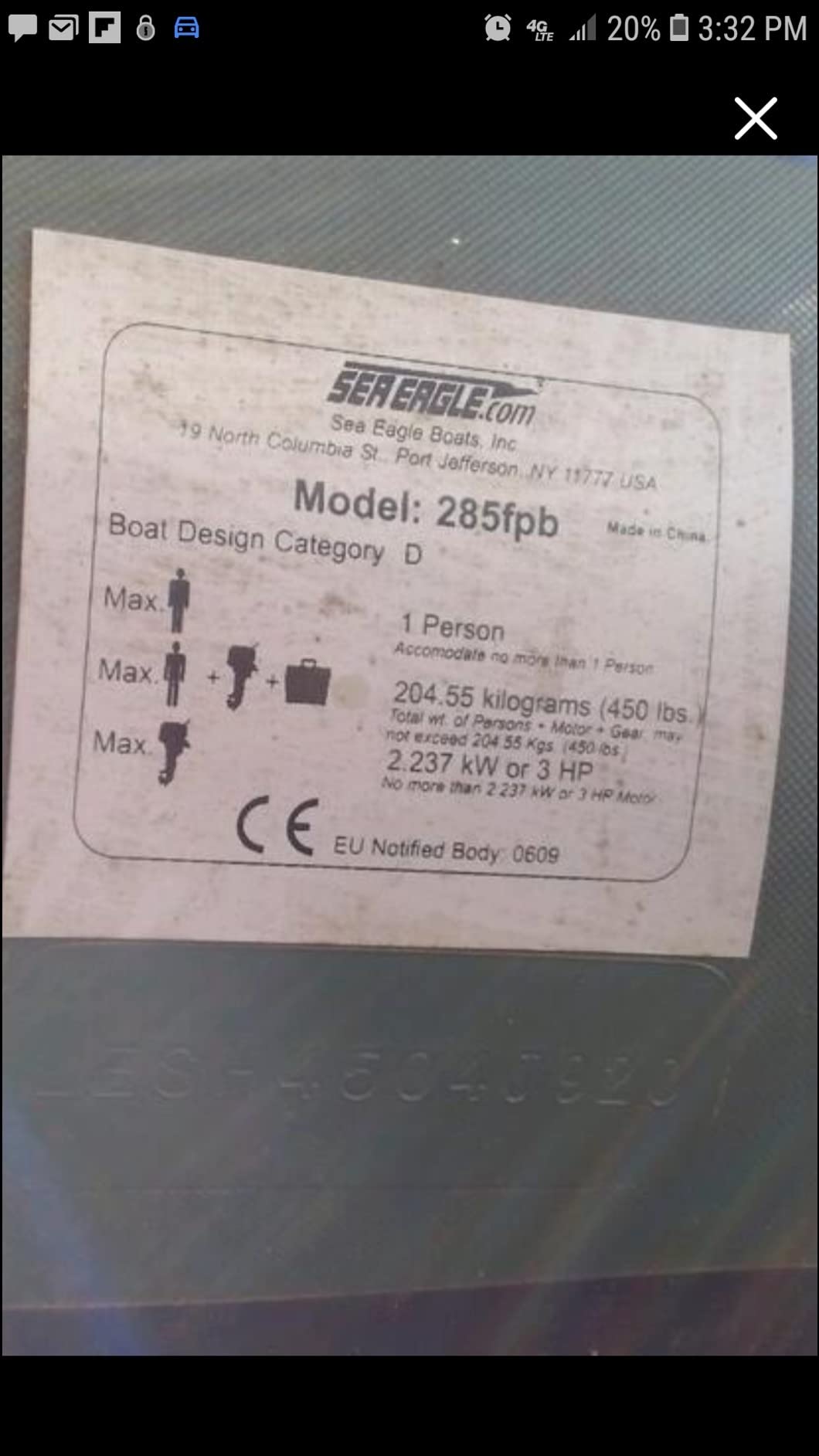 Sea Eagle 285 Frameless Inflatable 9' Pontoon Fishing Boat - 1 Person customer photo 2