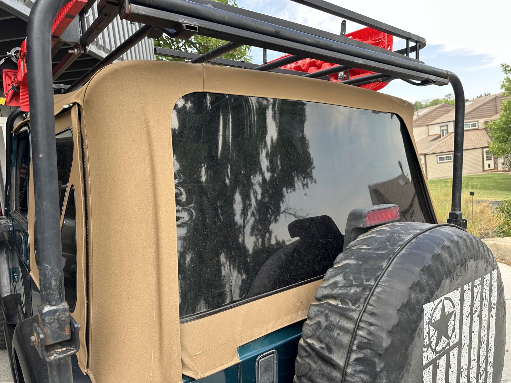 Sierra Offroad Soft Top for 1997 to 2006 Jeep Wrangler TJ - Black, Sailcloth Vinyl - 2 Door Jeep Soft Top with Rear Plastic Tinted Windows - Factory Precision Fit Replacement - No Upper Door Skins customer photo 2