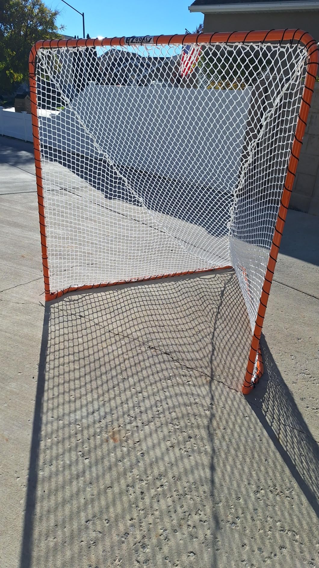 EZGoal Lacrosse Folding Goal, 6 x 6-Feet, Orange customer photo 1