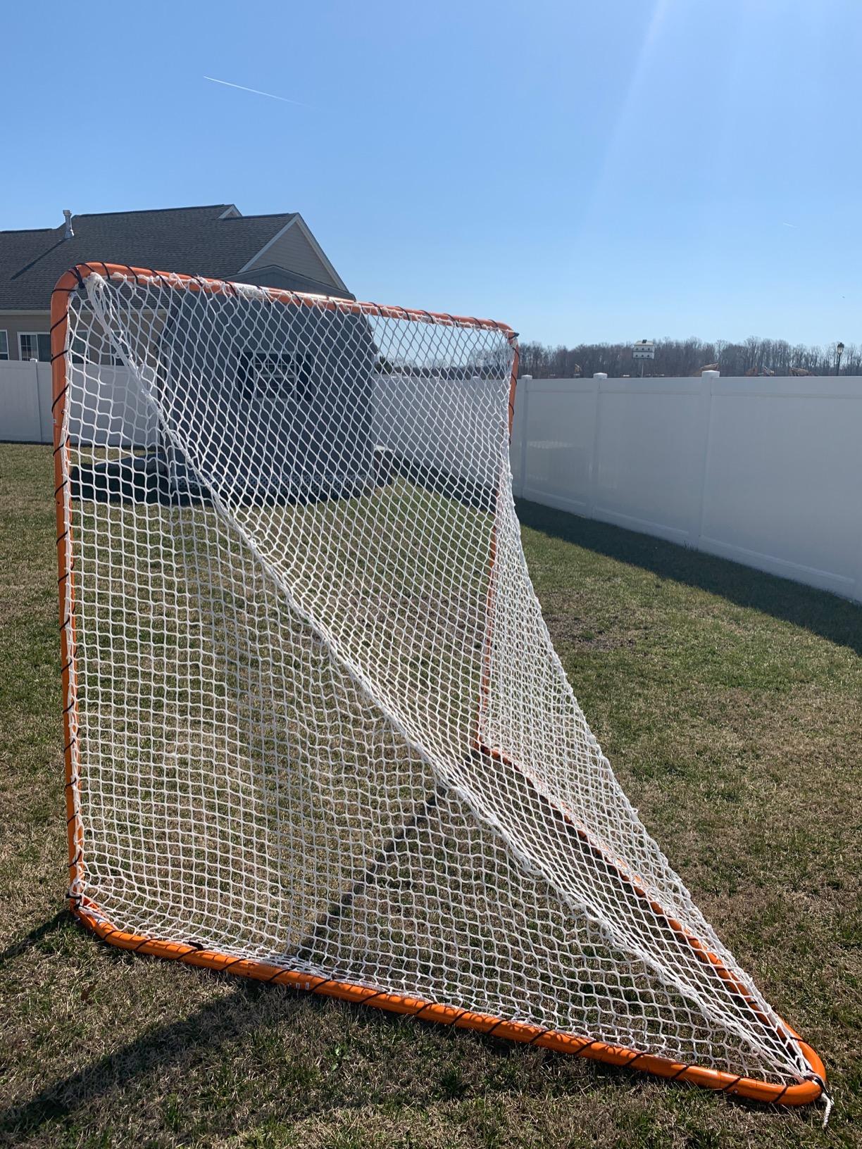 EZGoal Lacrosse Folding Goal, 6 x 6-Feet, Orange customer photo 2