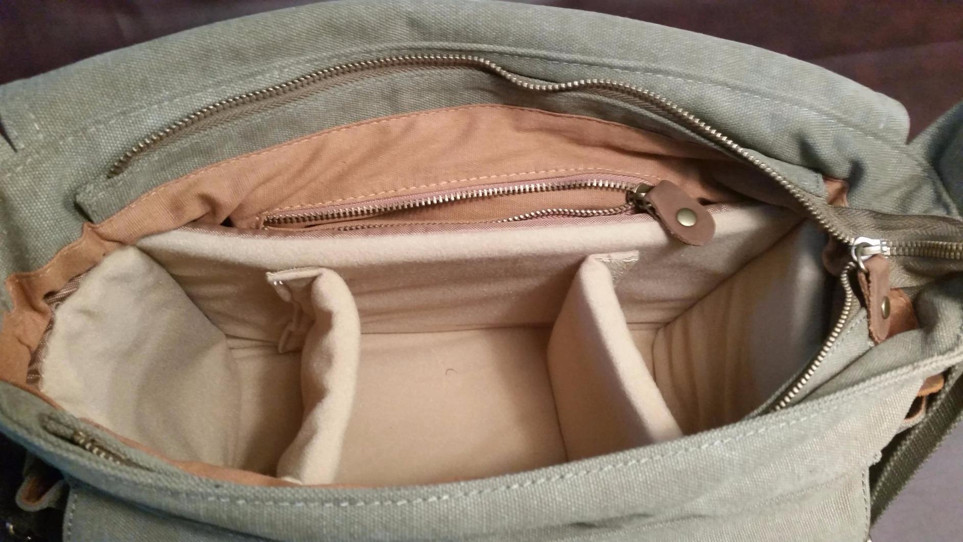 Kattee Leather Canvas Camera Bag Vintage DSLR SLR Messenger Shoulder Bag customer photo 1