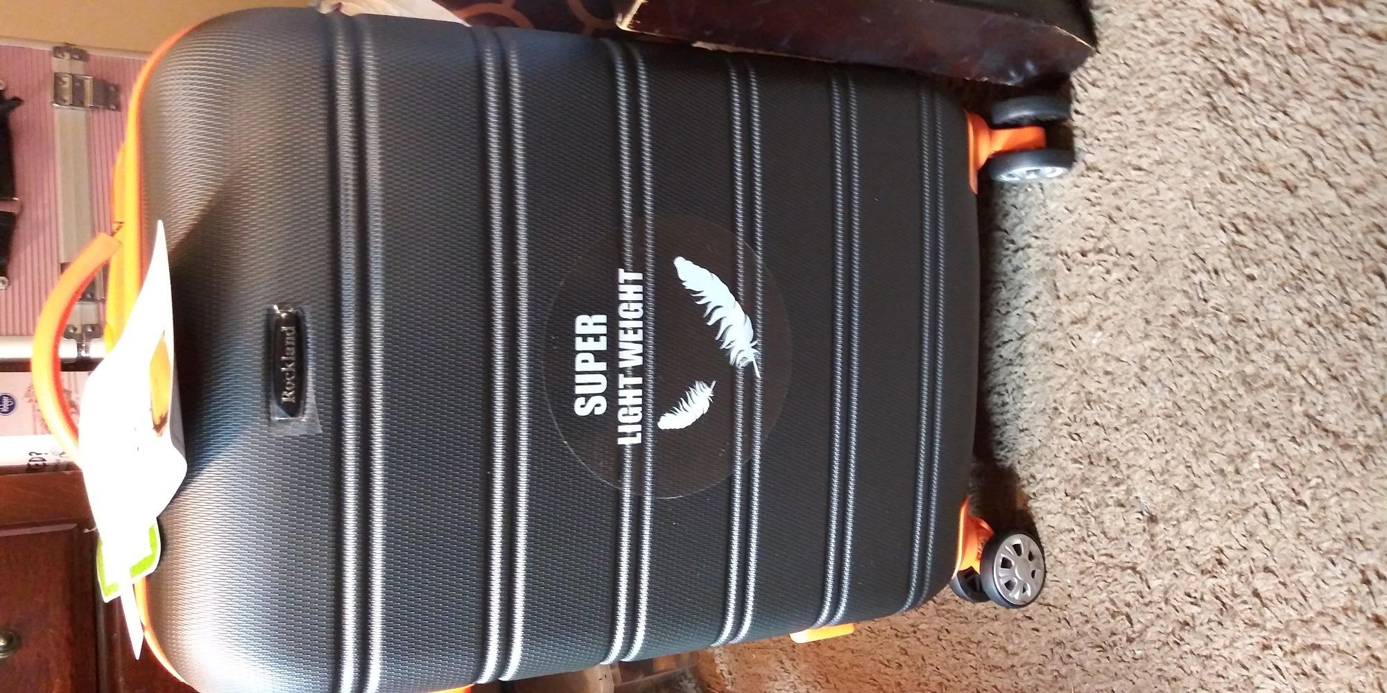 Rockland Melbourne Hardside Expandable Spinner Wheel Luggage, Champagne, 2 Piece (20