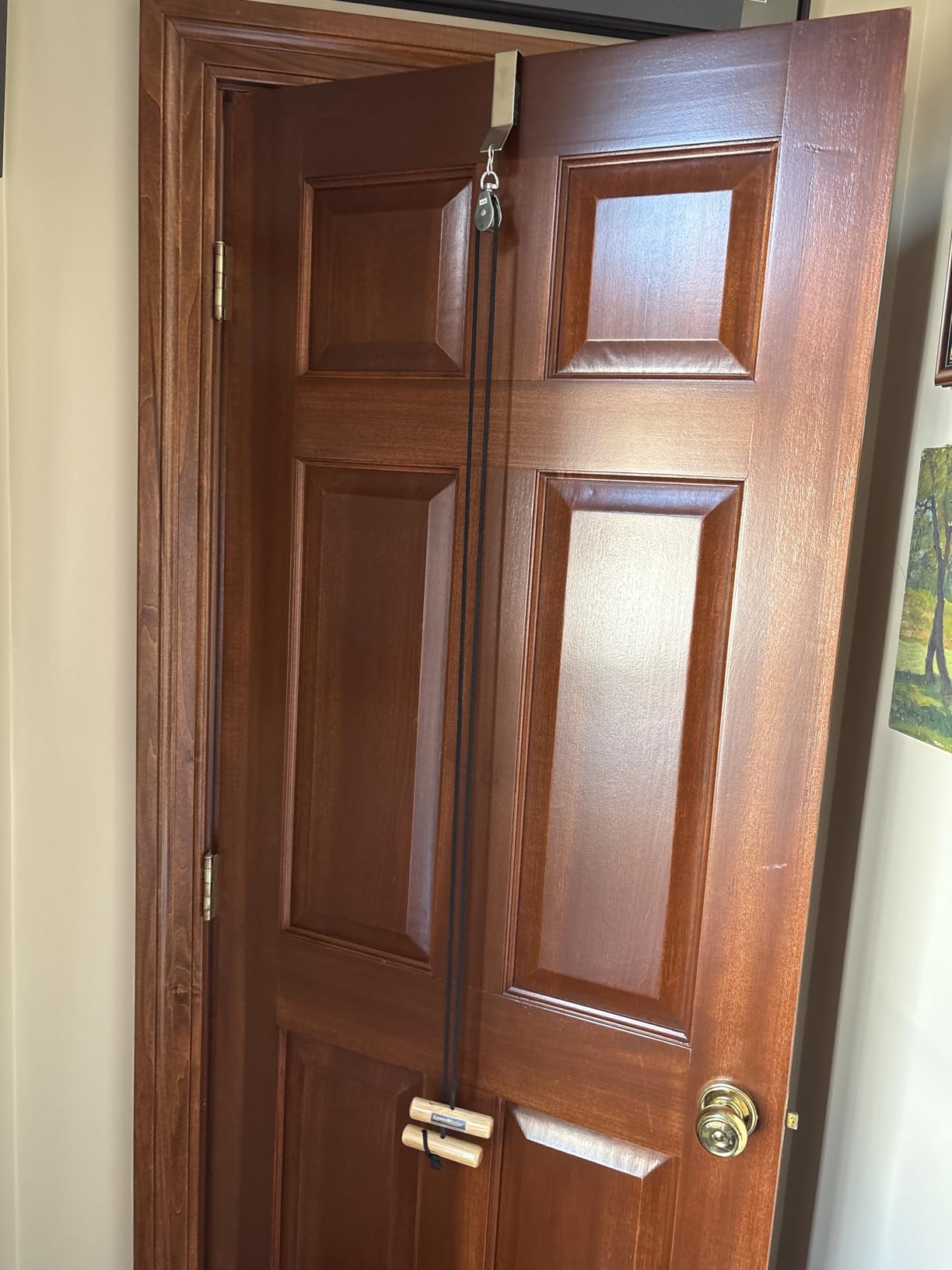 RangeMaster Econo Ranger Shoulder Pulley │ Physical Therapy Exercises │ Aids in Recovery and Rehabilitation │ Increases Mobility │ Wooden Handles for Comfort │ Metal Bracket Door Attachment customer photo 1