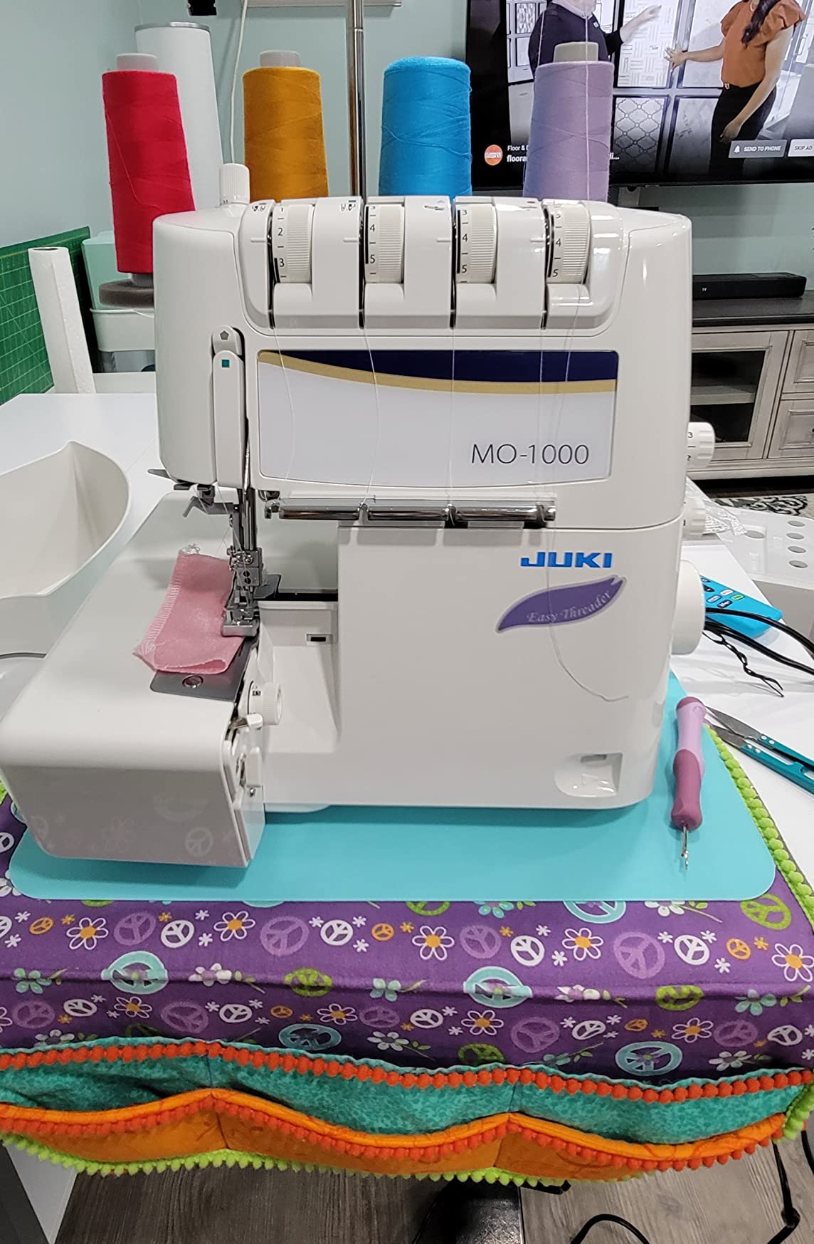 Juki MO-1000 Serger, Push Button Jet Air Looper Threader,purple customer photo 2