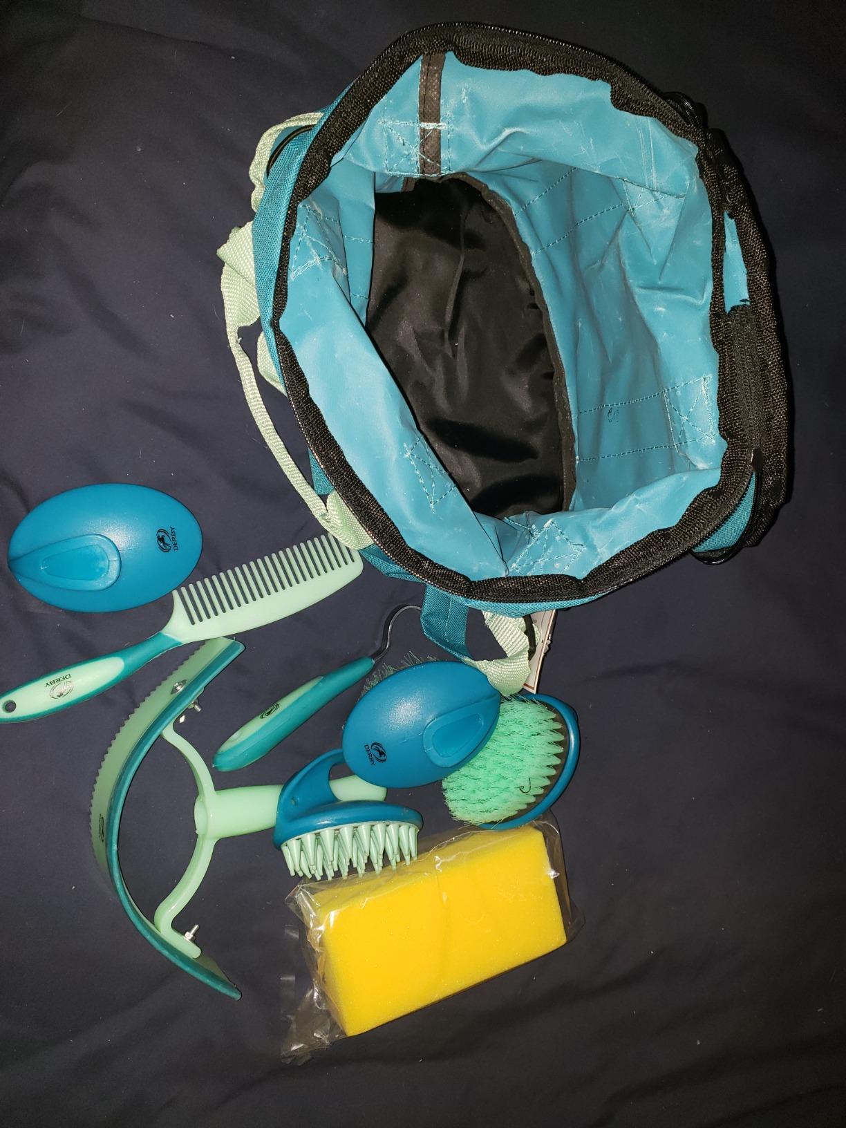 Derby Originals 91-7035TQ Premium Comfort 9 Item Horse Grooming Kit (Turquoise/Lime Green) customer photo 2