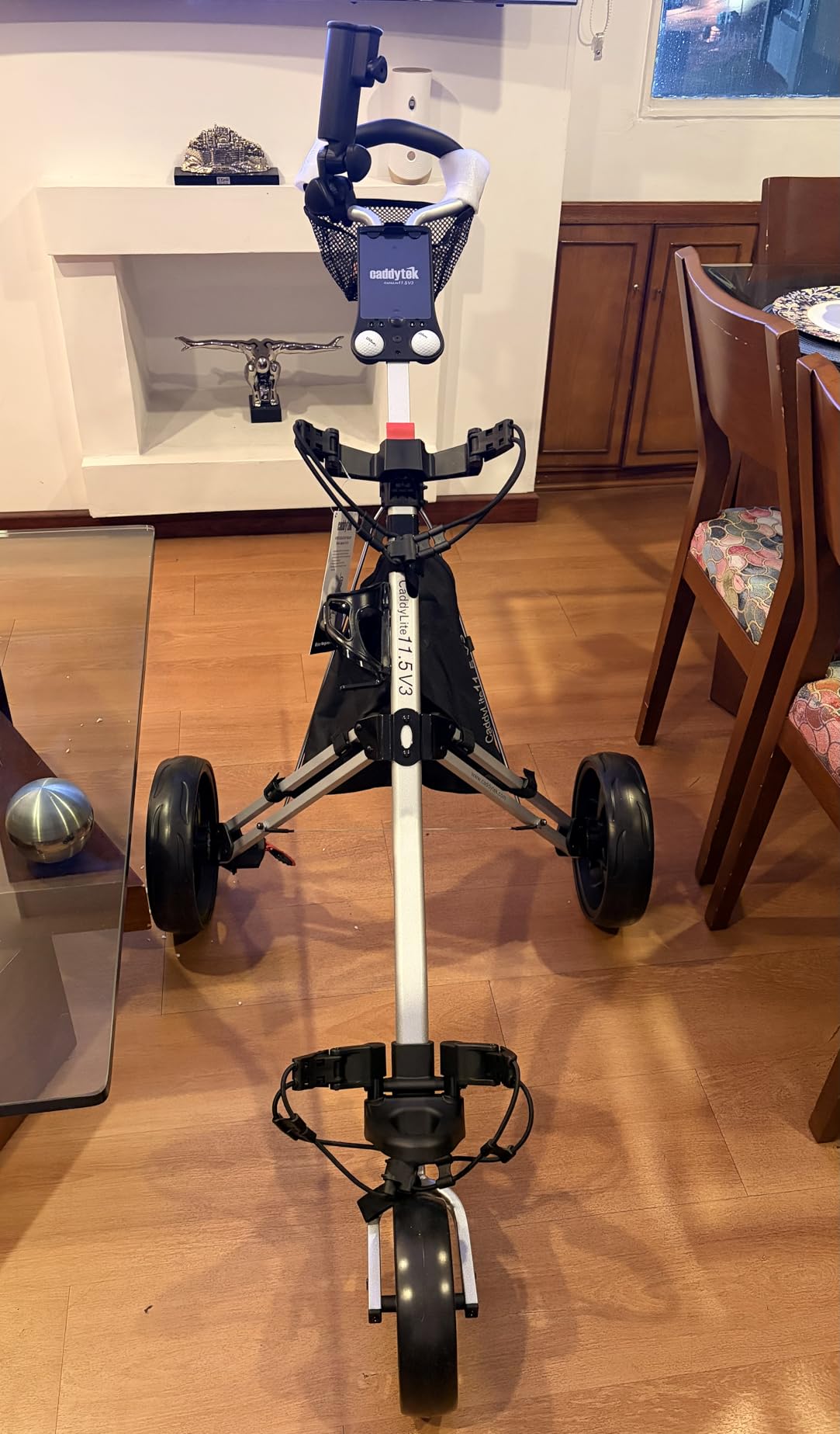 Caddytek CaddyLite 11.5 V3 Golf Push Cart - Lightweight Aluminum 3-Wheel Foldable Golf Bag Cart with Quad-Fold Frame, EVA Wheels, Adjustable Handle, Foot Brake, Mesh Net, Umbrella & Drink Holder customer photo 2