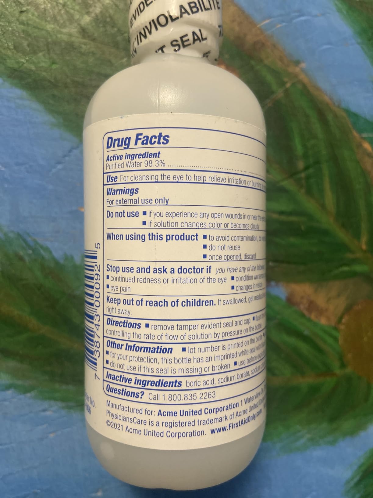 PhysiciansCare by First Aid Only 7-006 Eye Wash Solution, 4 oz Bottle customer photo 1