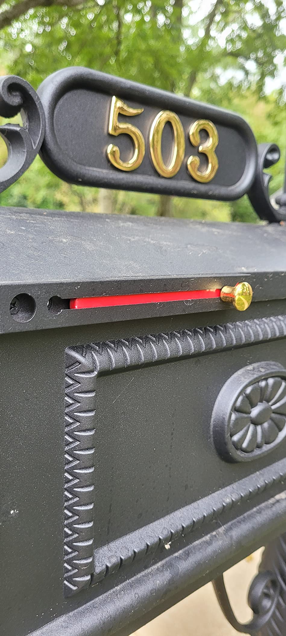 Decorative Residential Curbside Cast Aluminum Mailbox Black Authentic * Original * Exclusive customer photo 2