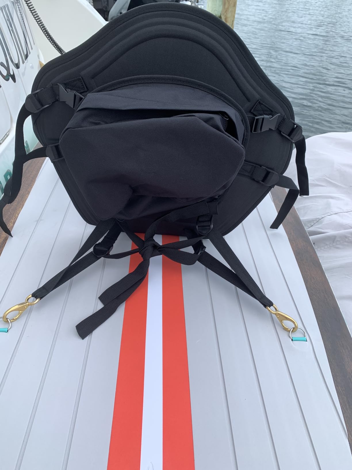 Leader Accessories Kayak Seats Paddle Board Seat Universal Padded Canoe SUP Seat with Back Support - Deluxe Kayak Chair Seat Cushion with Storage Bag customer photo 1