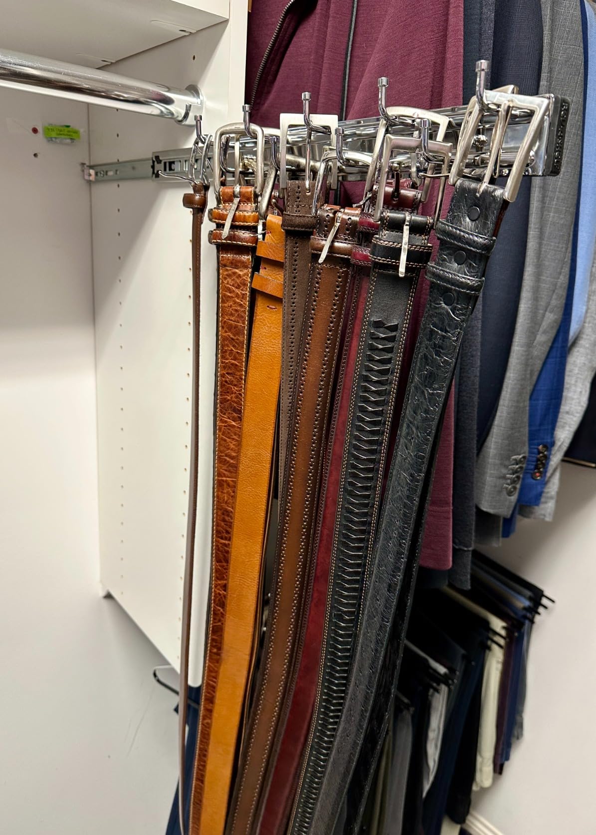 Rev-A-Shelf 14 Pull Out Closet Organization Rack for Belts, Ties and Scarves, Accessories Storage Hanger with Mounting Hardware, Chrome, BRC-14CR customer photo 1