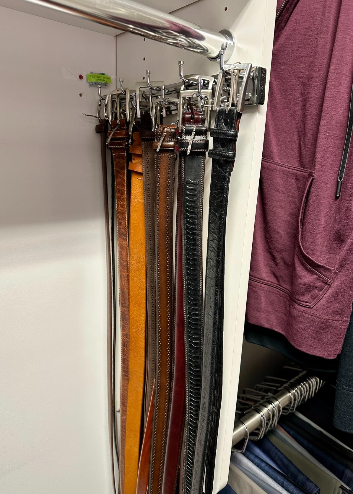 Rev-A-Shelf 14 Pull Out Closet Organization Rack for Belts, Ties and Scarves, Accessories Storage Hanger with Mounting Hardware, Chrome, BRC-14CR customer photo 2